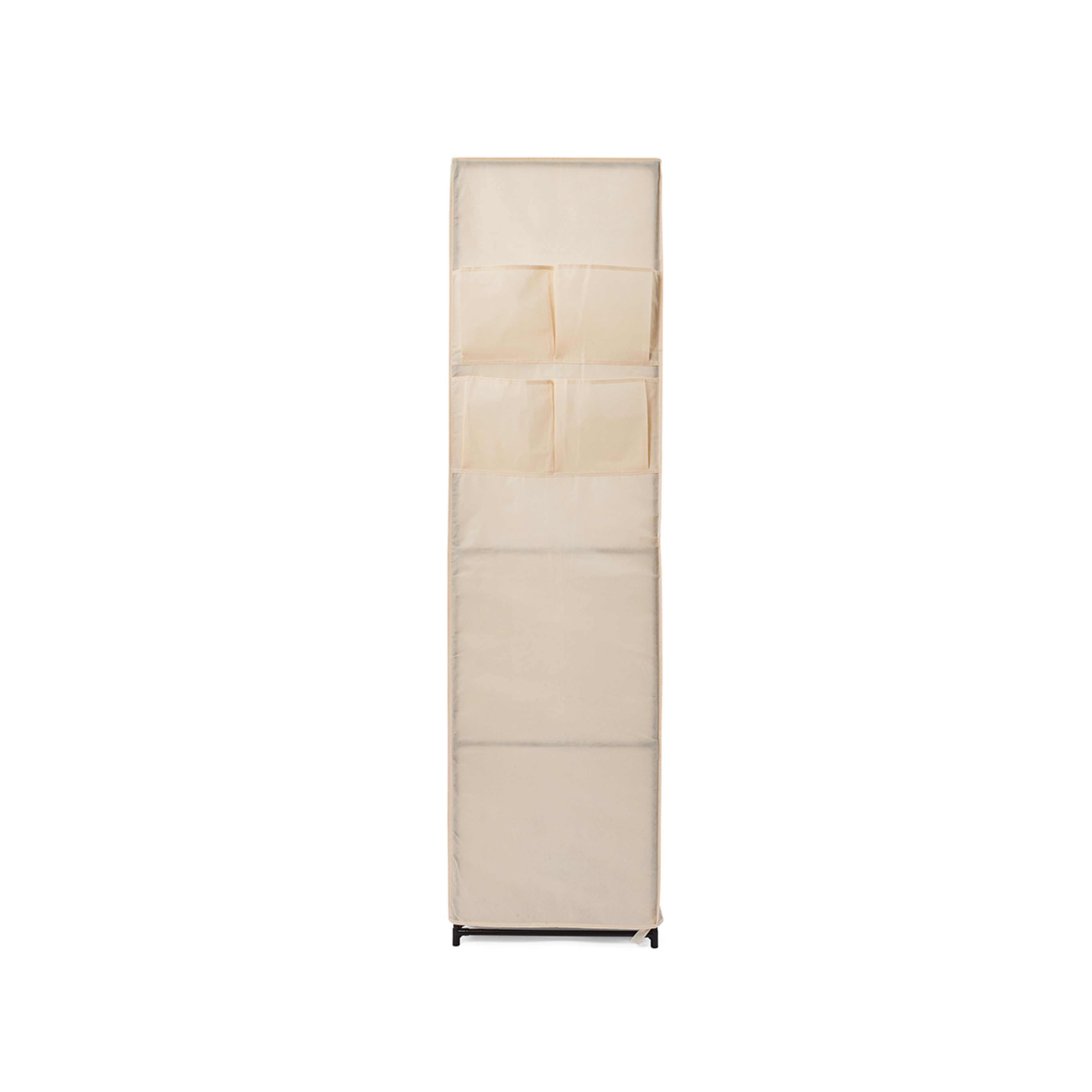 8 Linen Look Covered Wardrobe - Beige, 8 of 10
