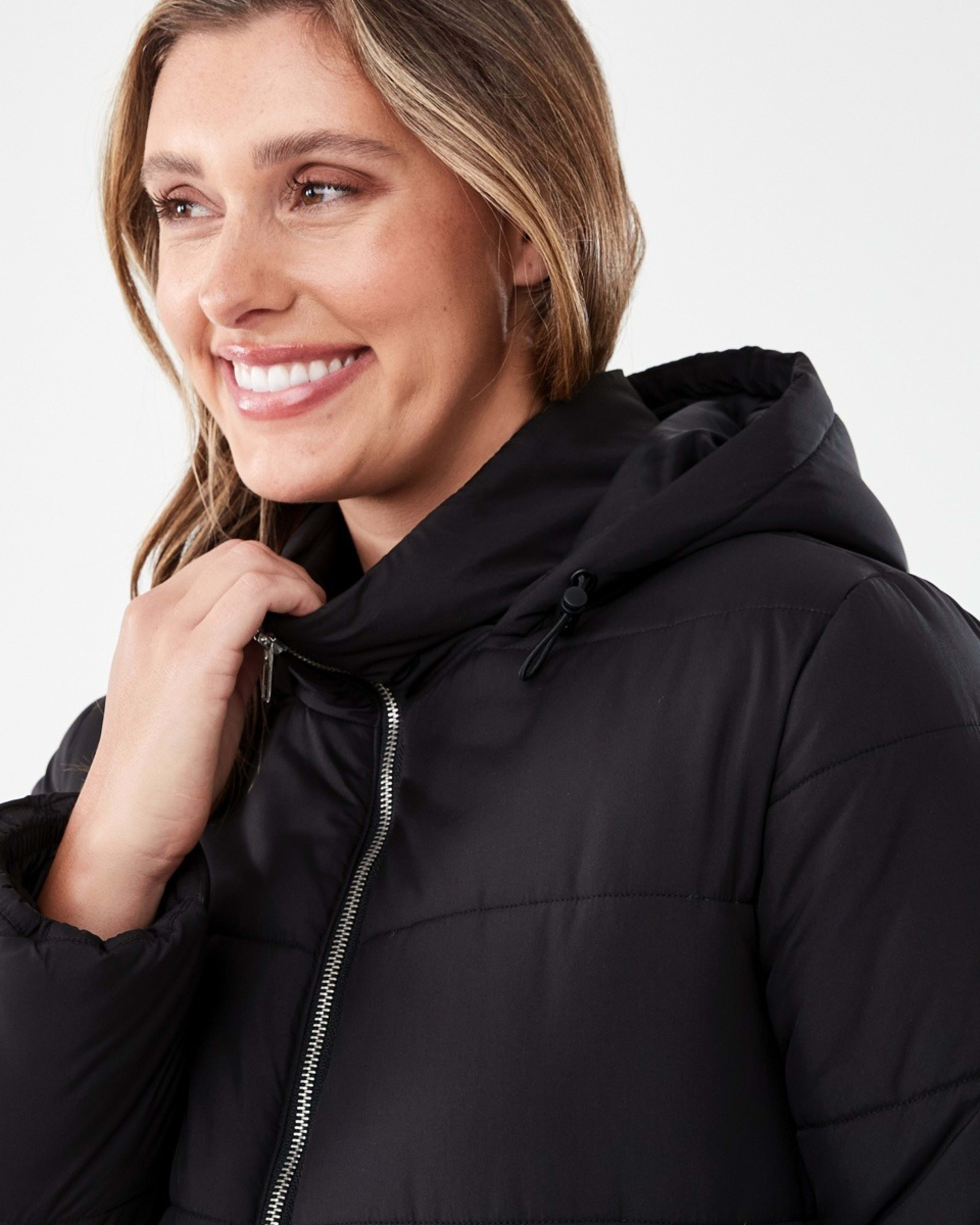 5 Mid Length Puffer Jacket Black, 5 of 7