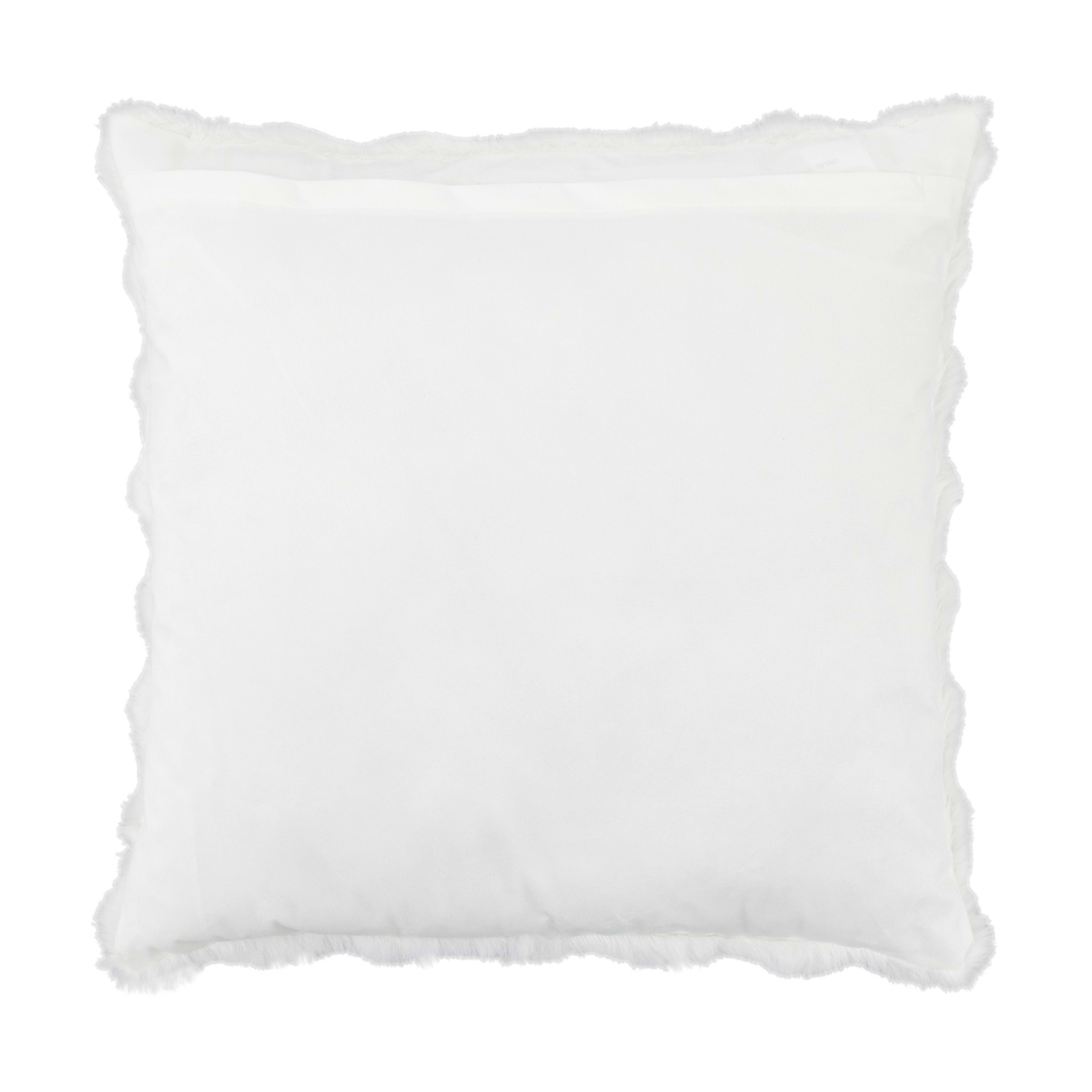 3 60cm Wave Faux Fur Cushion - White, 3 of 4