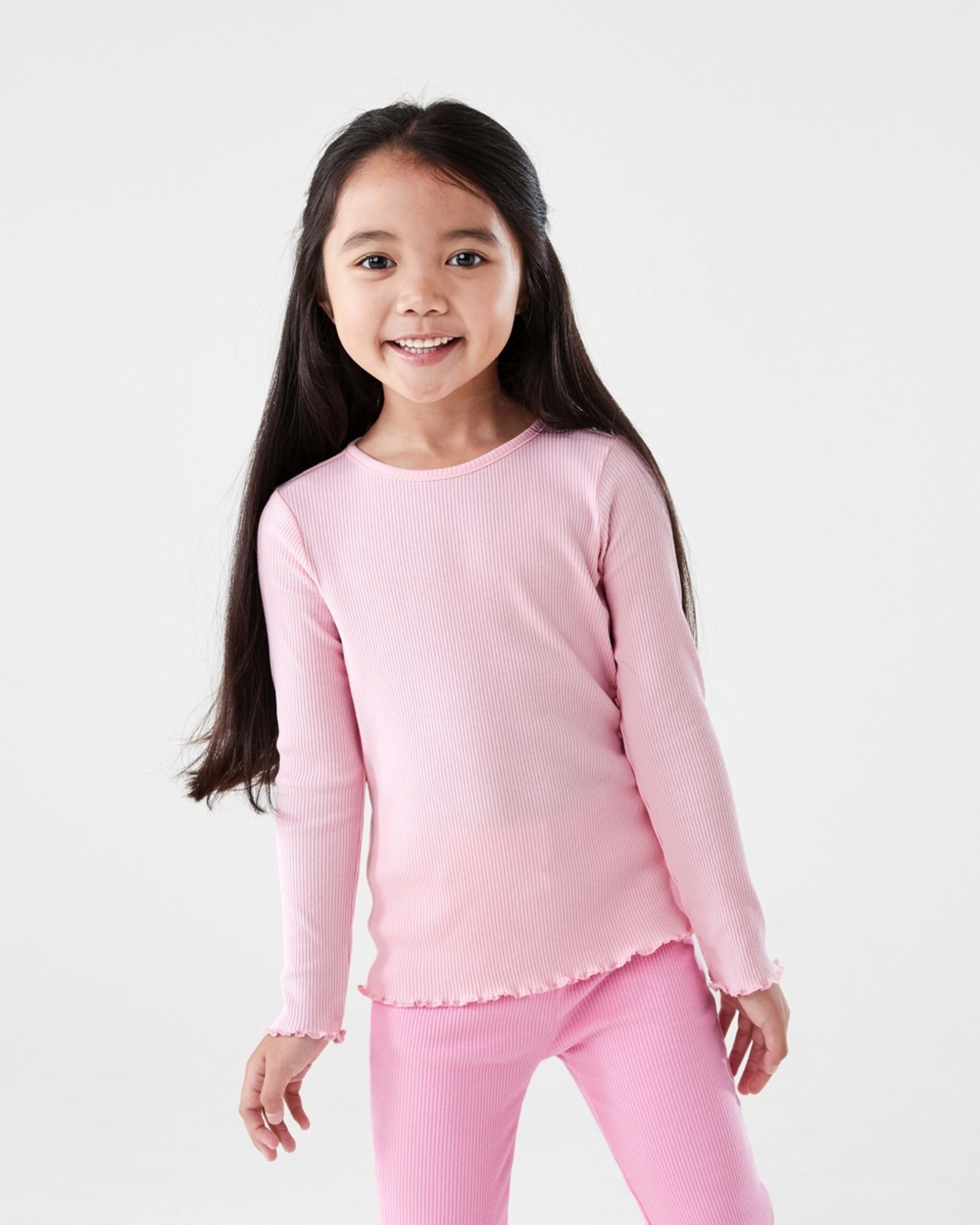 1 Long Sleeve Rib T-shirt Pearl Pink, 1 of 9