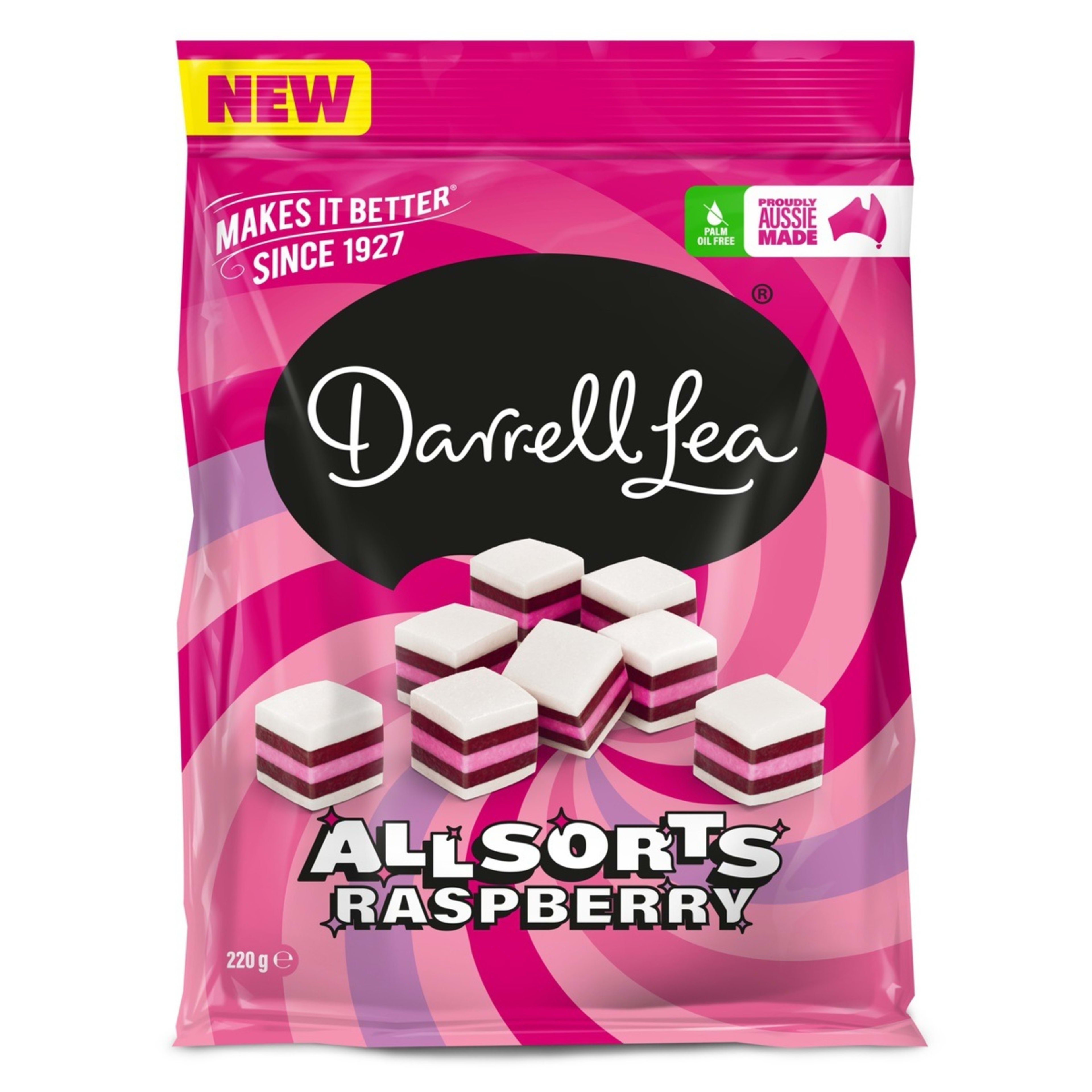 1 Darrell Lea Allsorts Raspberry 220g