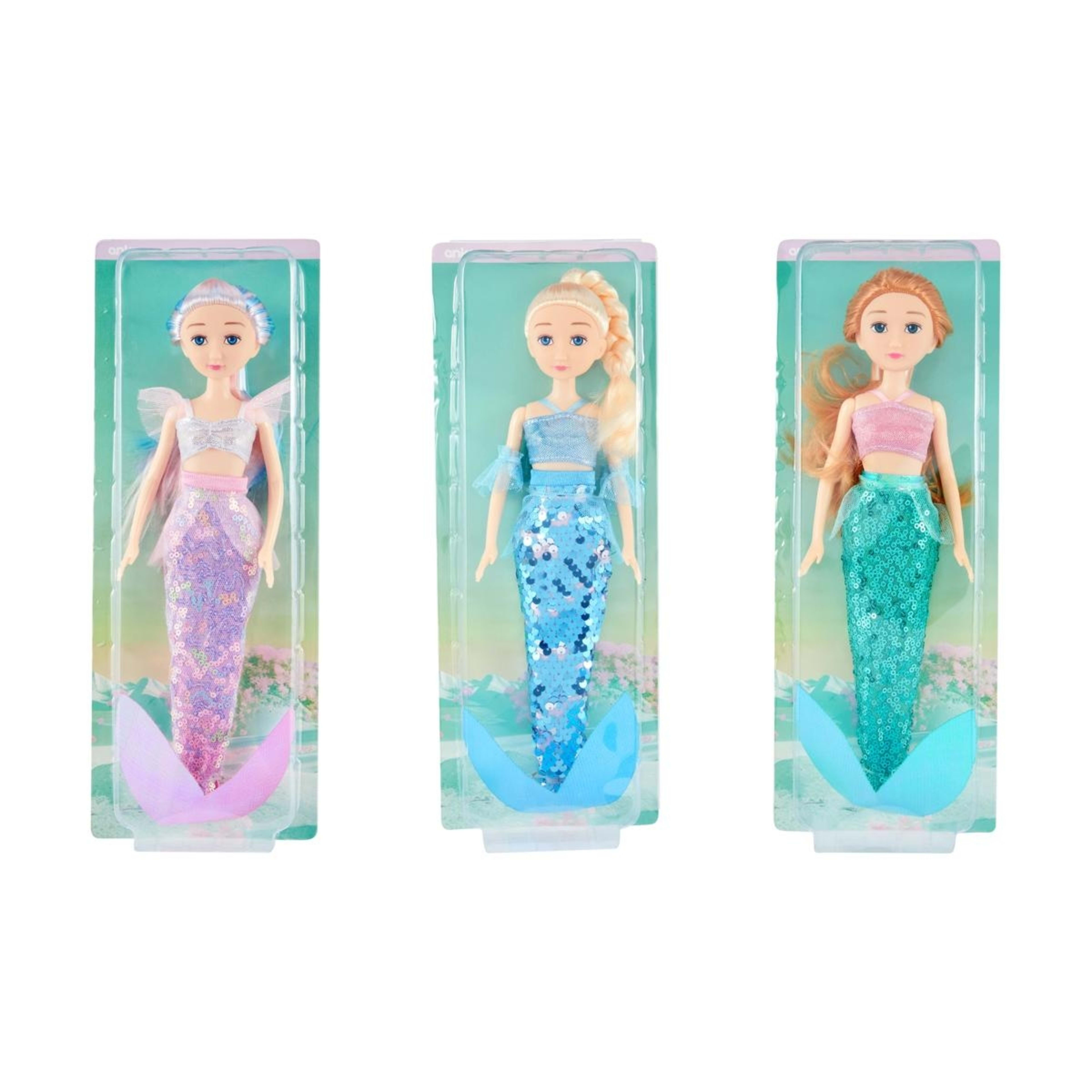 1 Mermaid Doll with Sequins - Assorted