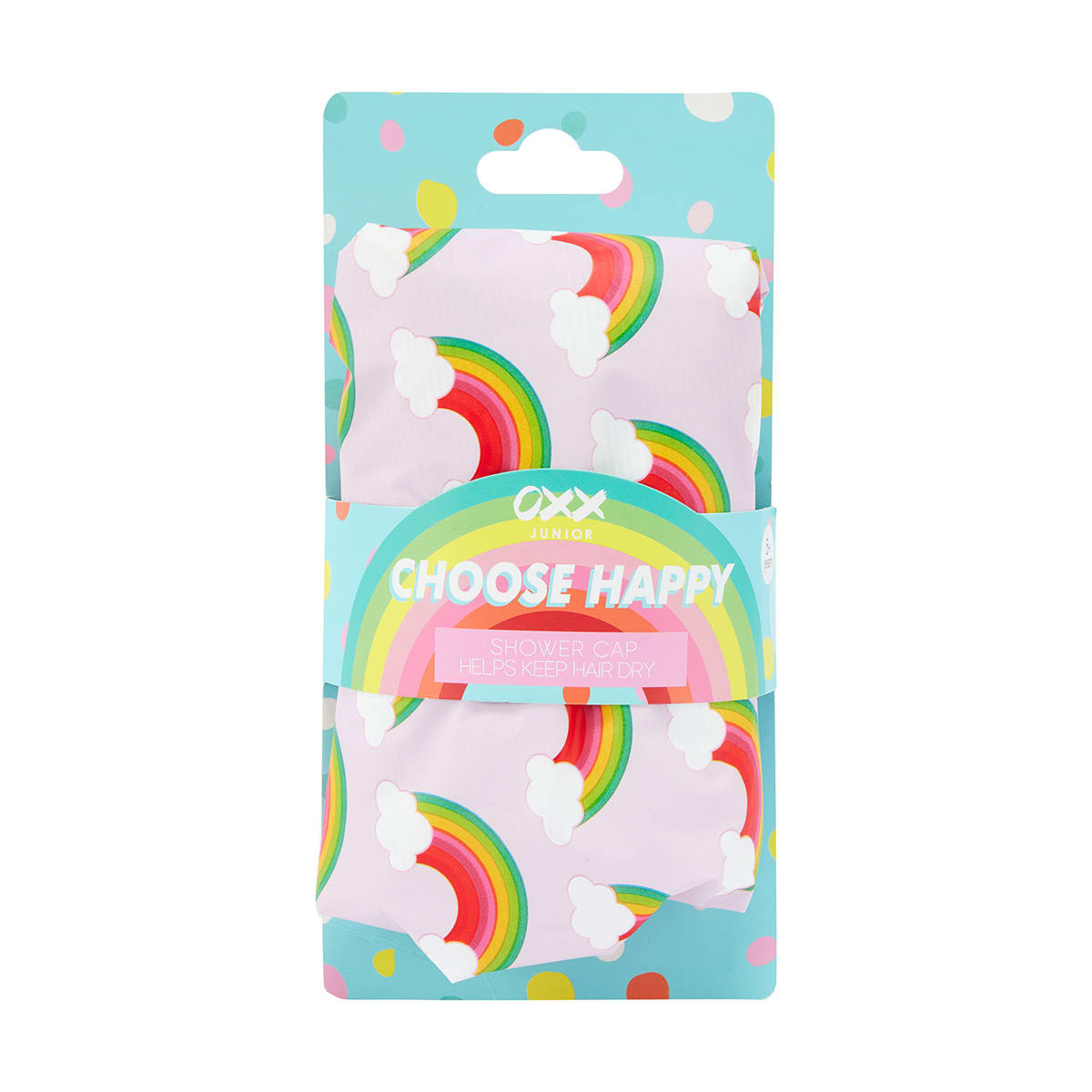 OXX Junior Choose Happy Shower Cap Rainbow Kmart