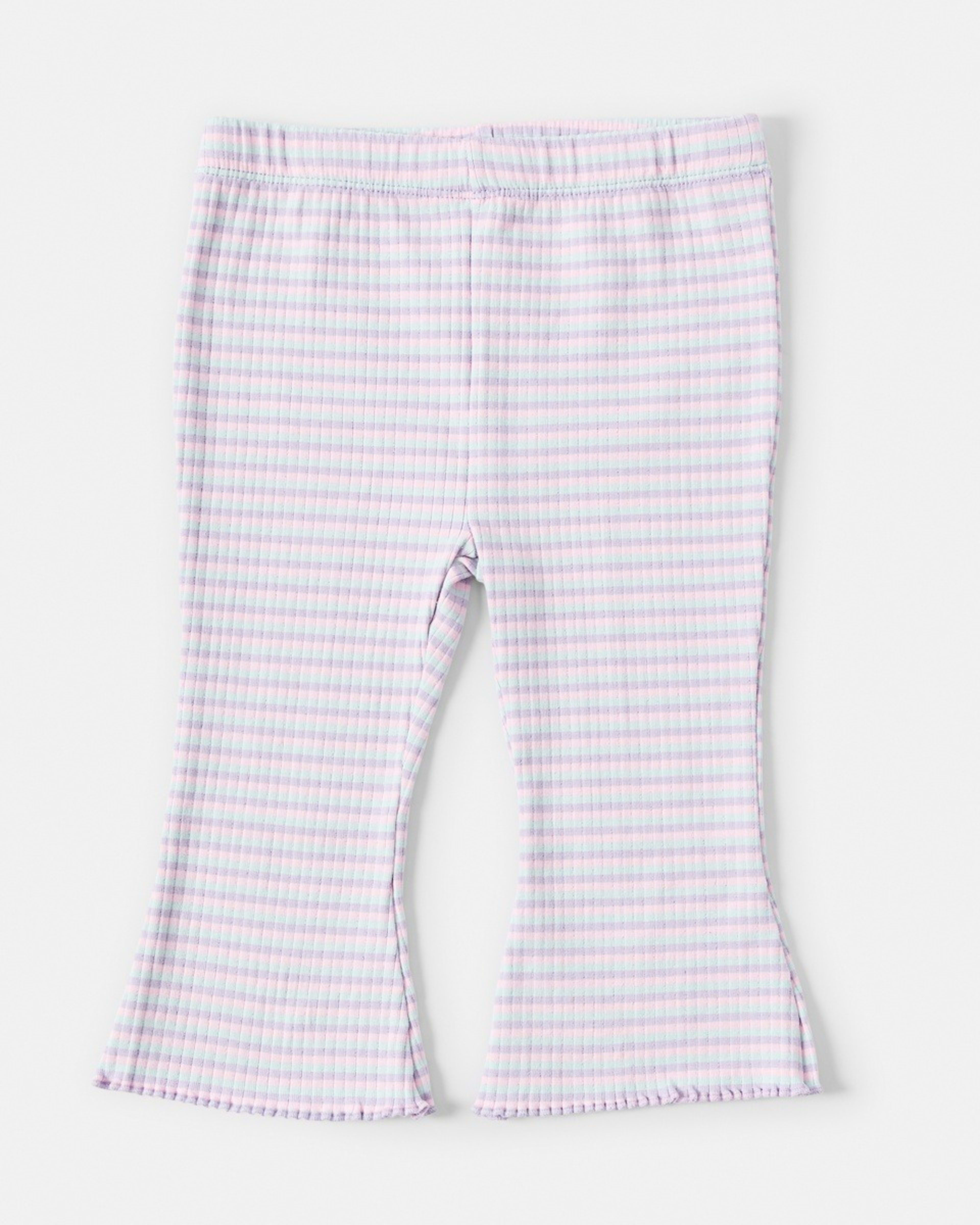 1 Rib Flare Leggings Pstl Strp