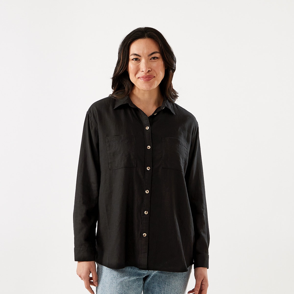 Black long 2024 sleeve shirt kmart