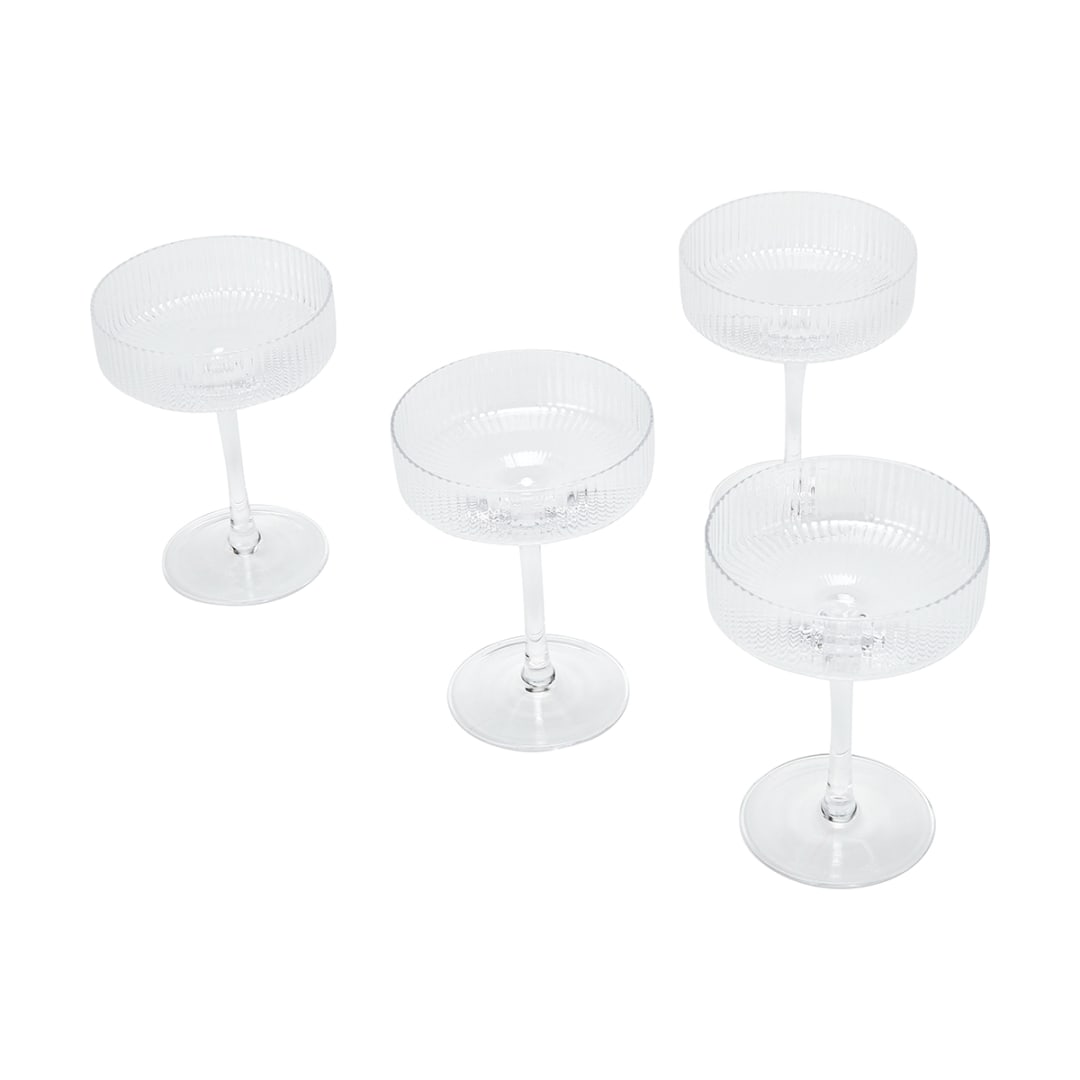 4 Linear Coupe Champagne Glasses Kmart