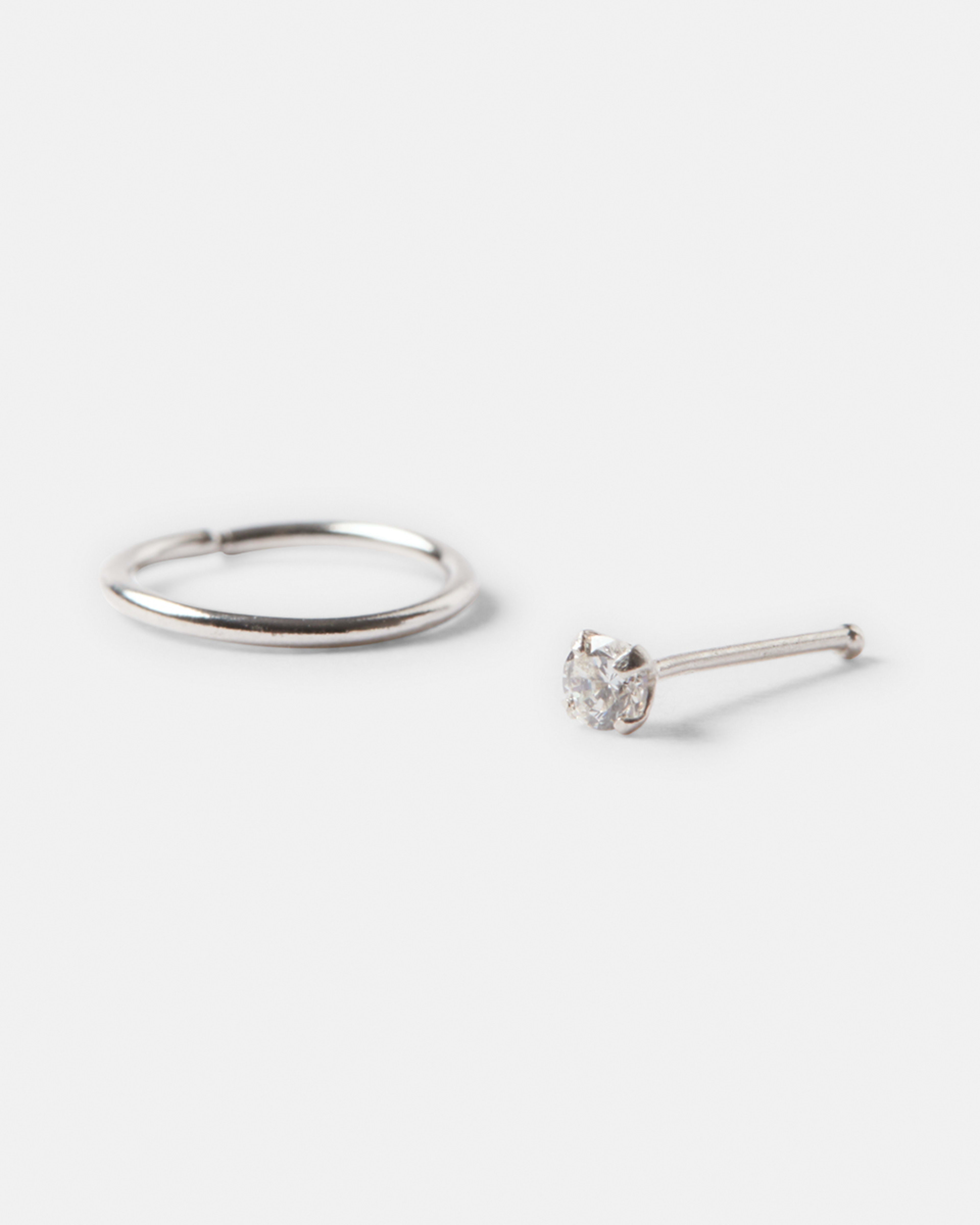 Sterling Silver Stud and Nose Ring Silver Tone Kmart