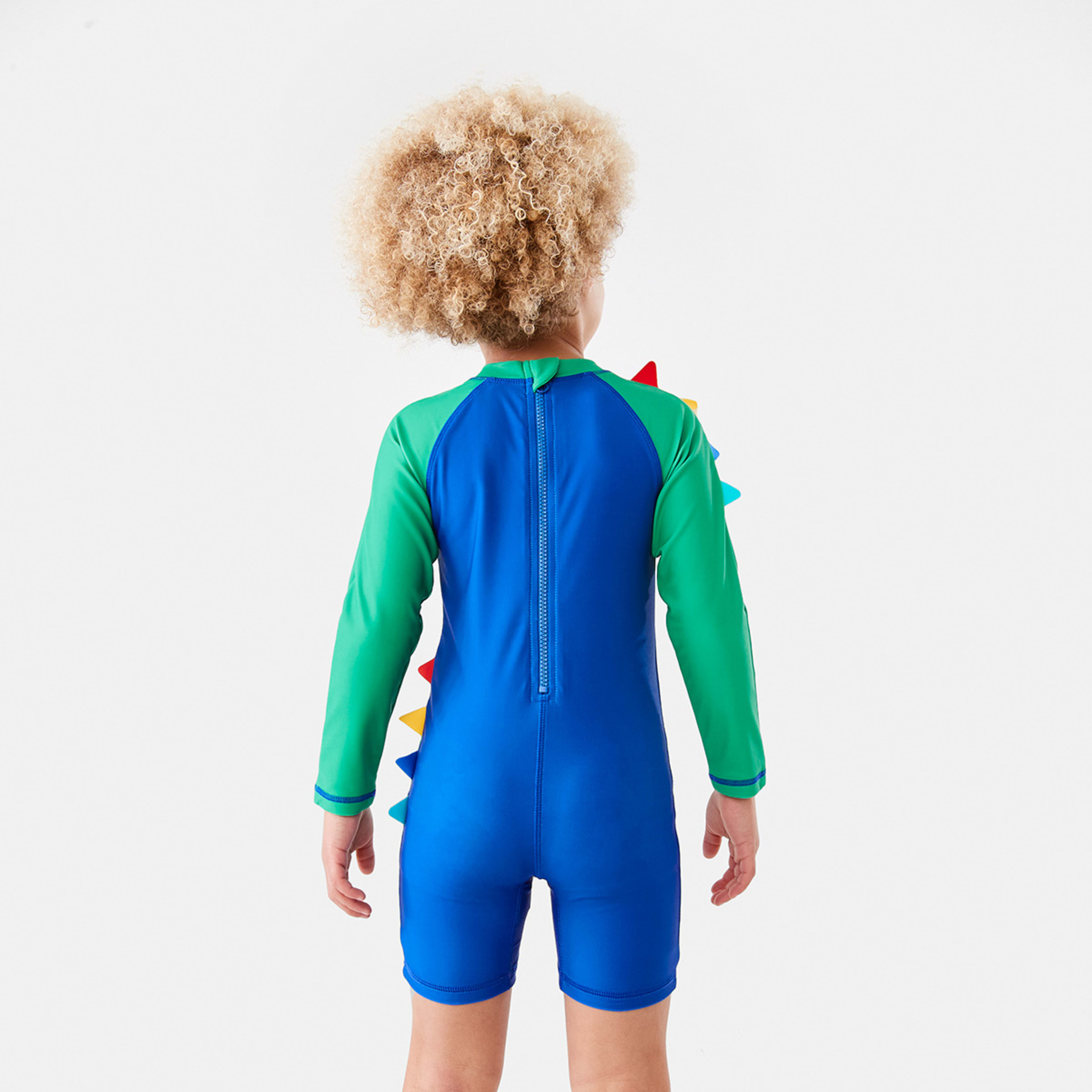 2 Long Sleeve Novelty Swimsuit Blue Croc, 2 of 10