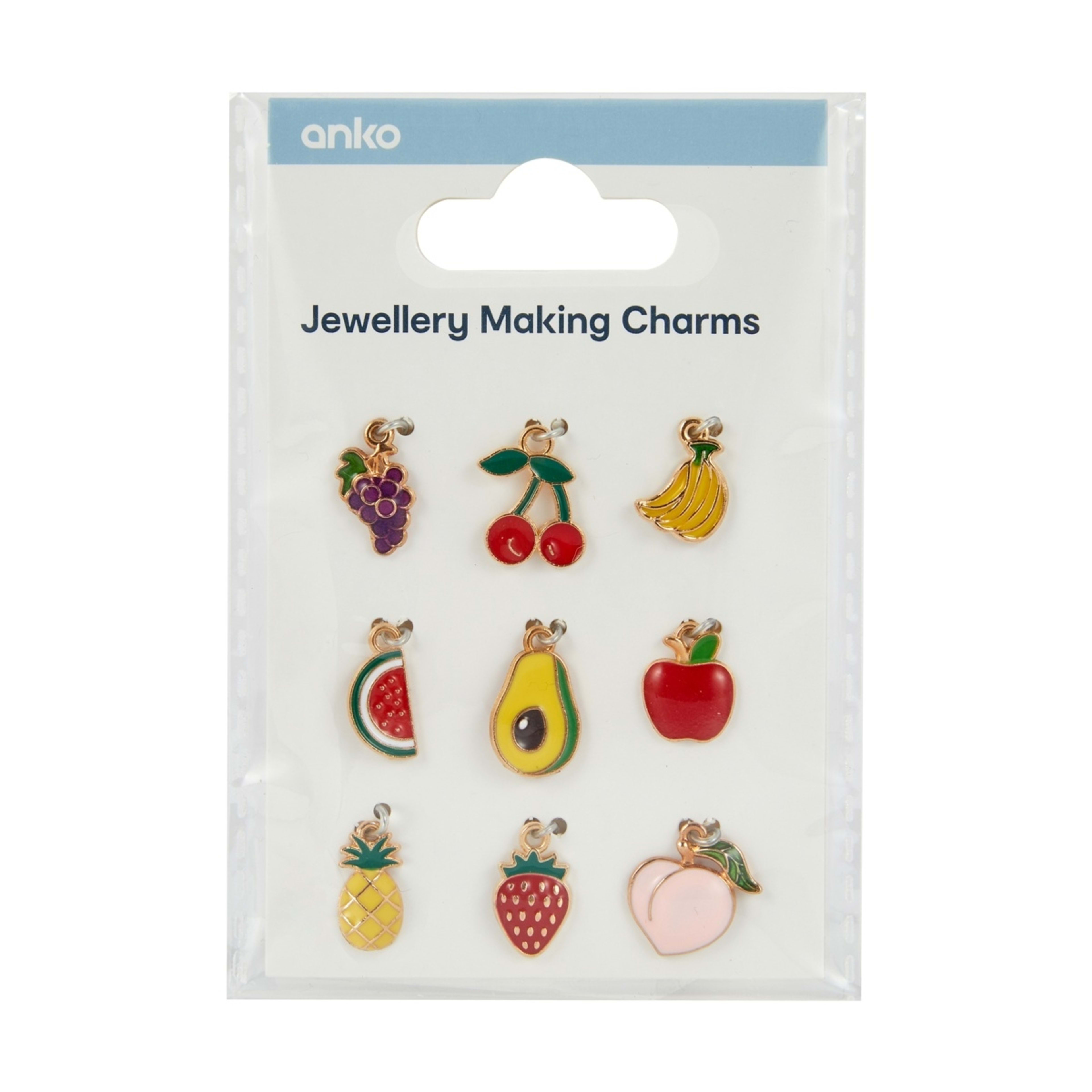 1 6 Piece Jewellery Making Charms - Fruit, 1 of 2