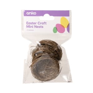 4 Piece Easter Craft Mini Nests - Brown