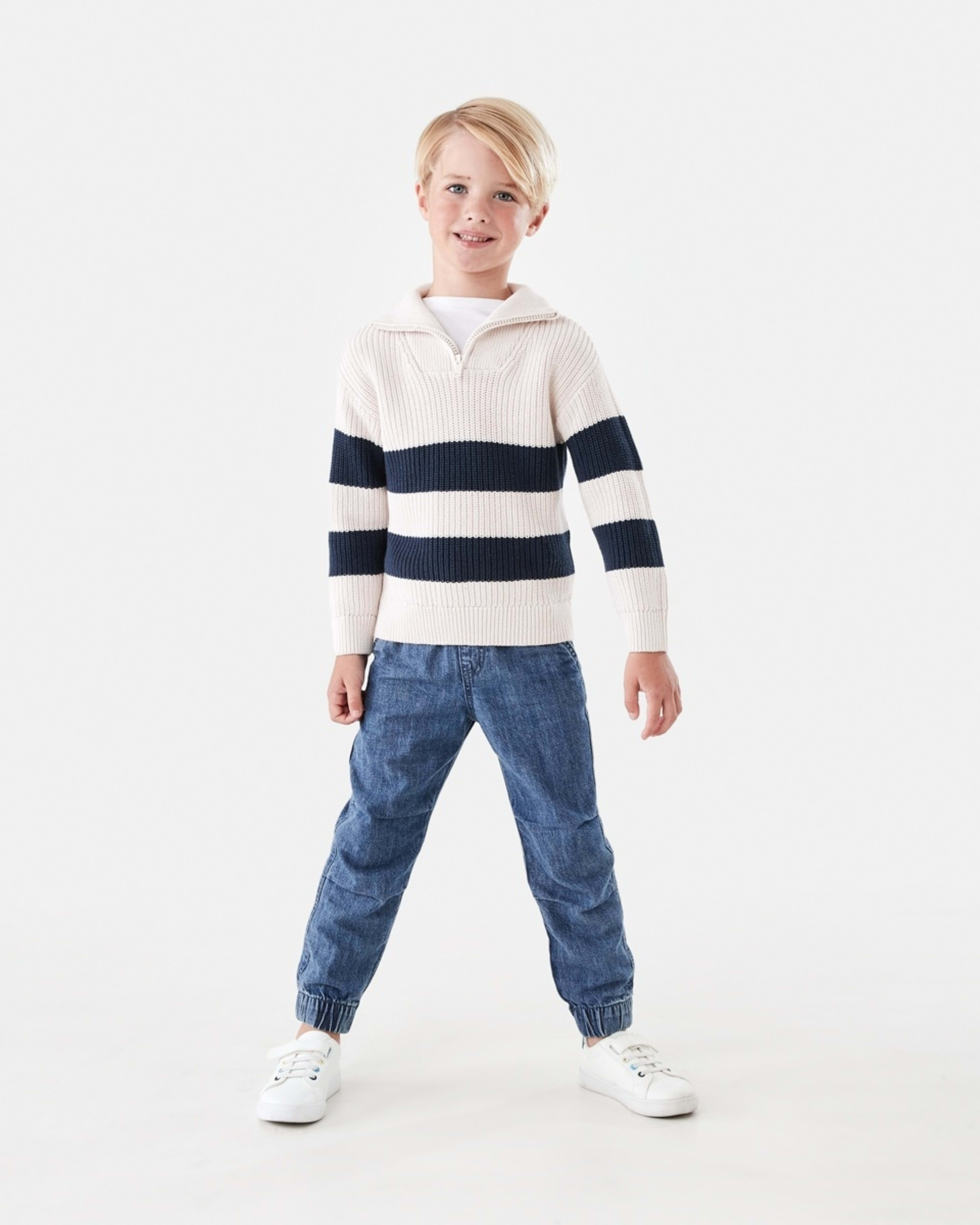 6 Funnel Neck Knit Top Bge Stripe, 6 of 9