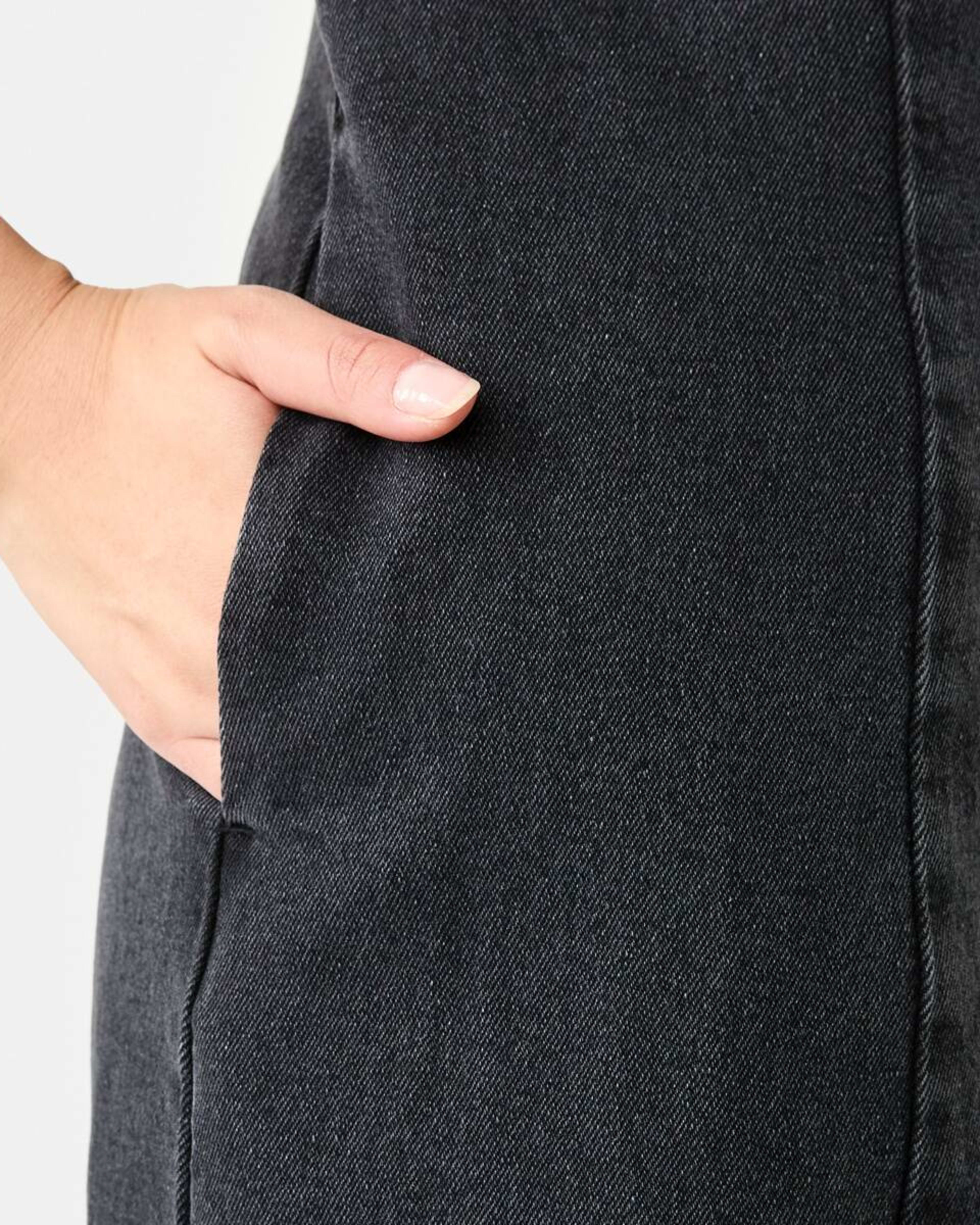 7 Sleeveless Boat Neck Denim Mini Dress BLACK WASH, 7 of 8