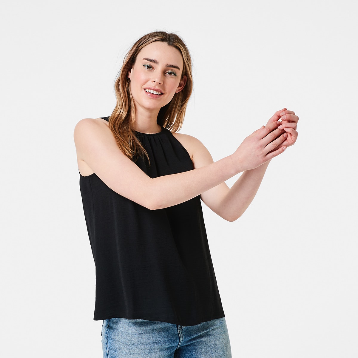 Sleeveless Casual Halter Neck Top - Kmart