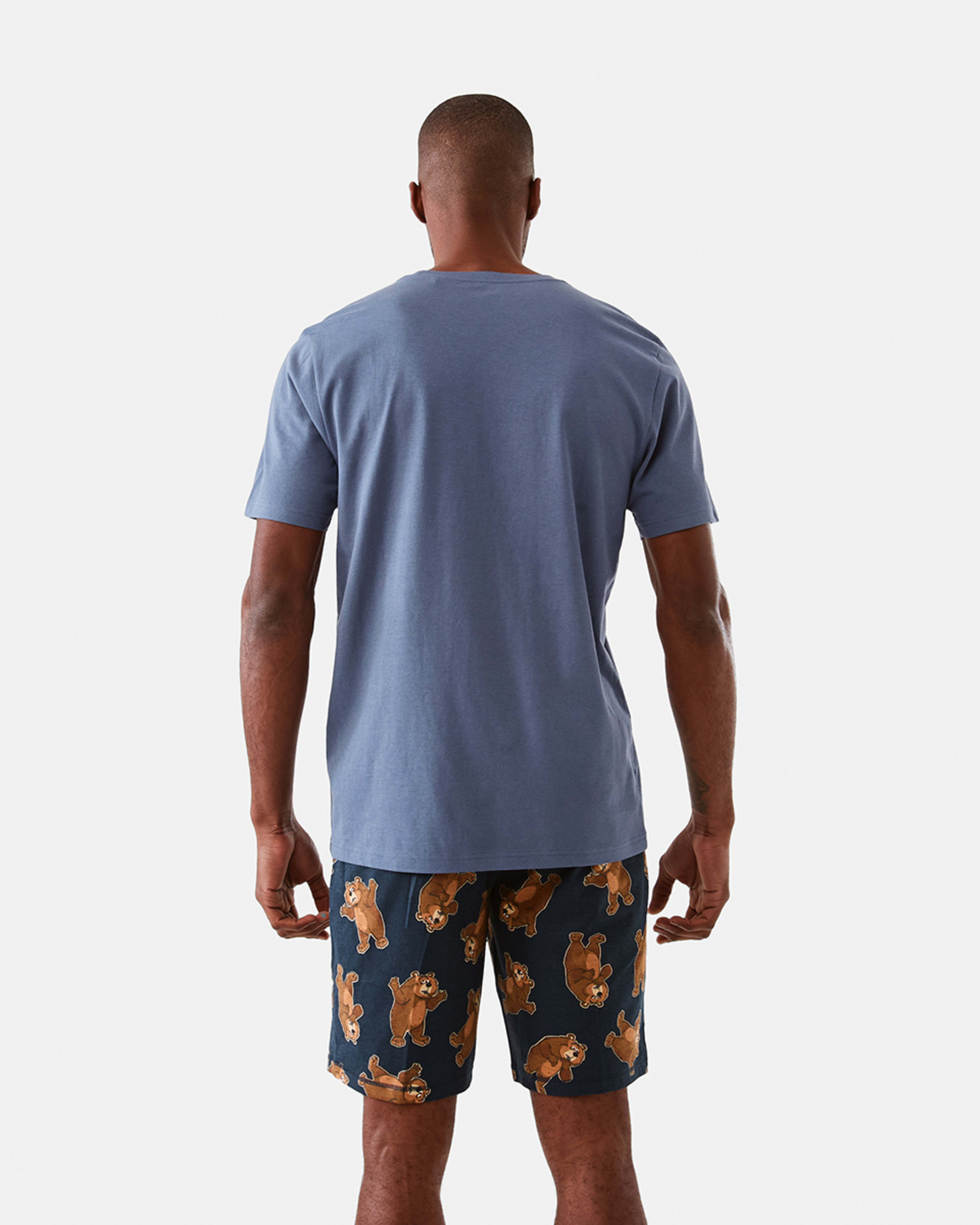 3 Short Sleeve Knit Short Pyjama Set Caff Bear, 3 of 8