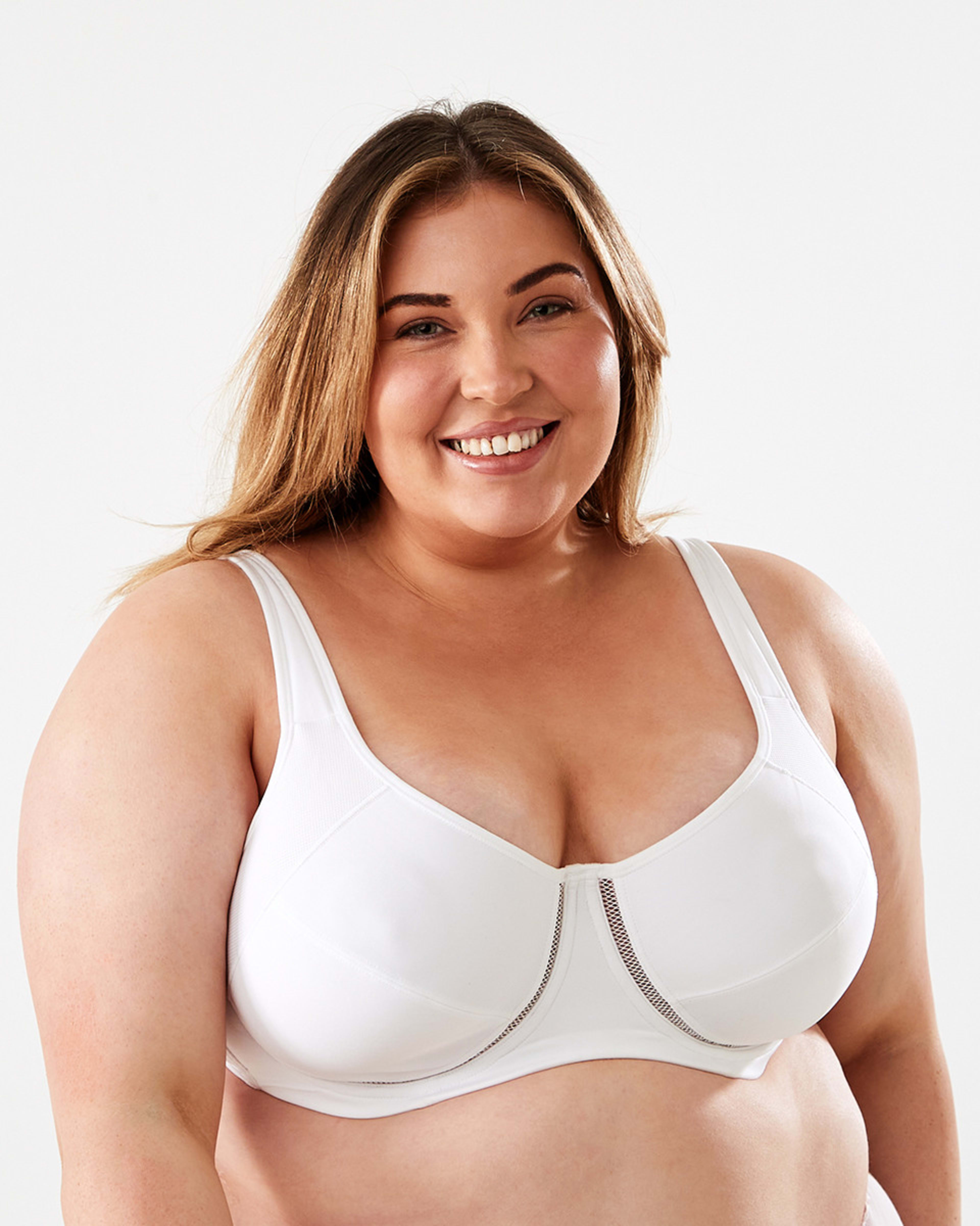 1 Full Figure Sports Underwire Soft Cup Bra WHITE
