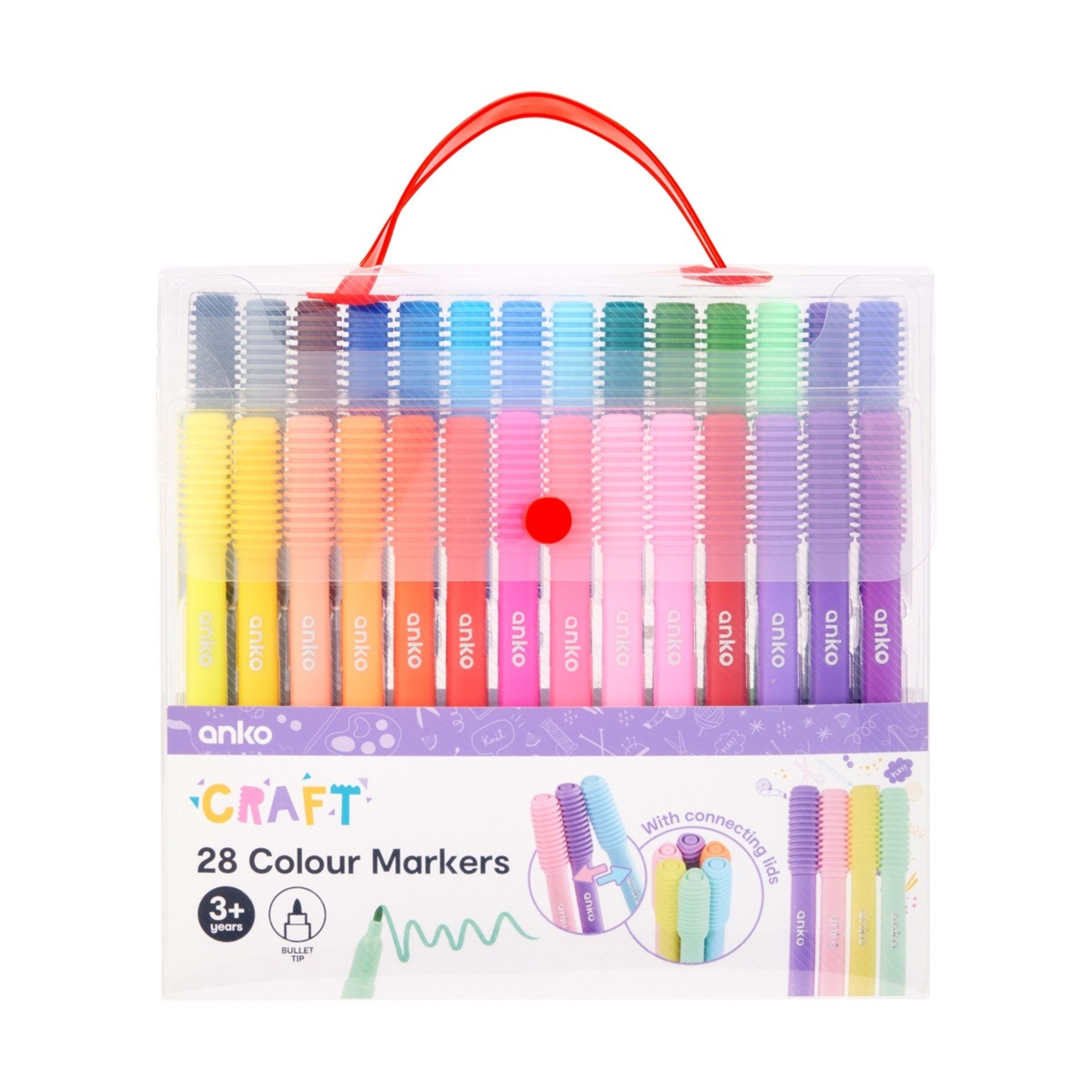 1 28 Pack Craft Colour Markers, 1 of 3