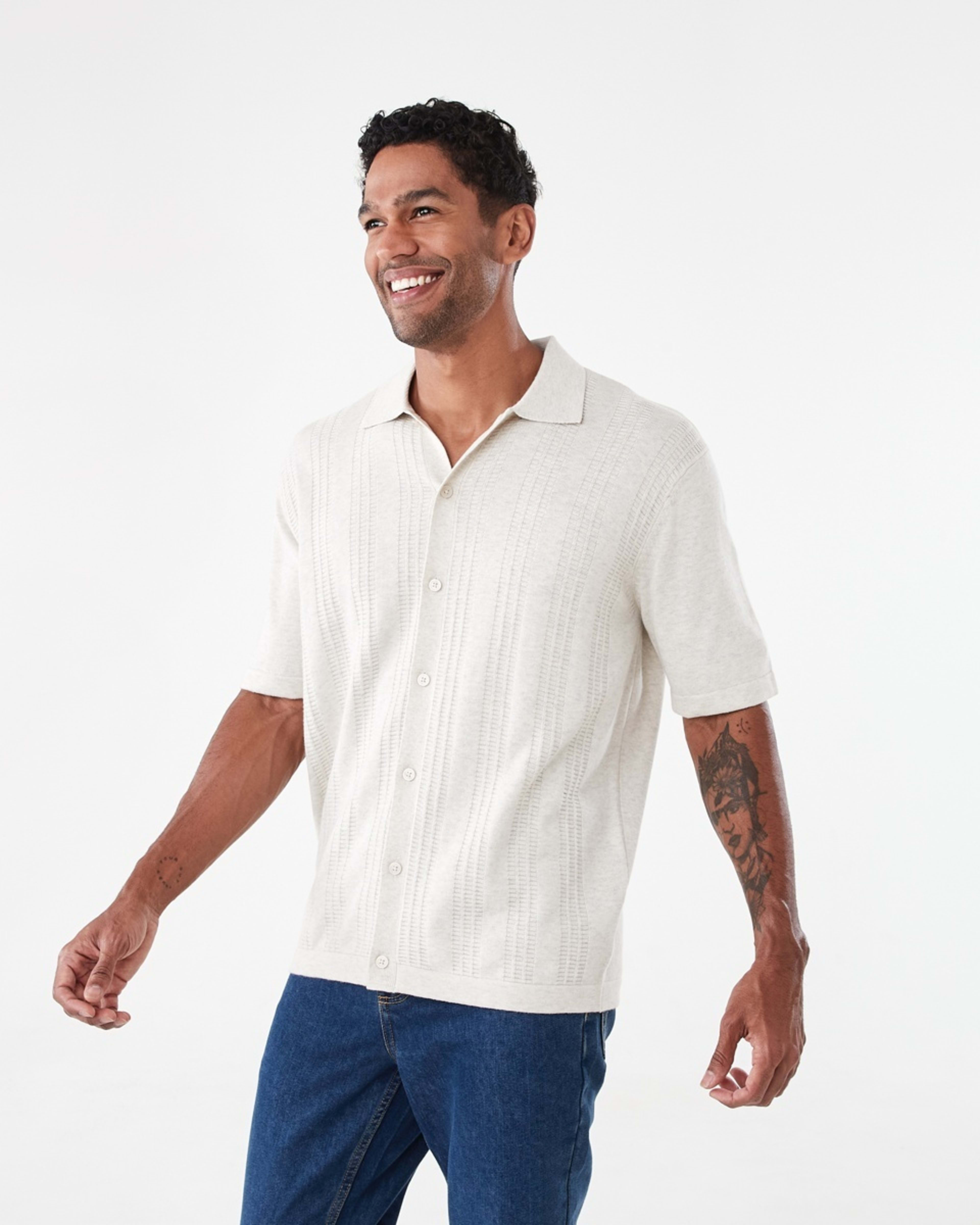 2 Short Sleeve Knit Shirt Bge Ntrl, 2 of 6