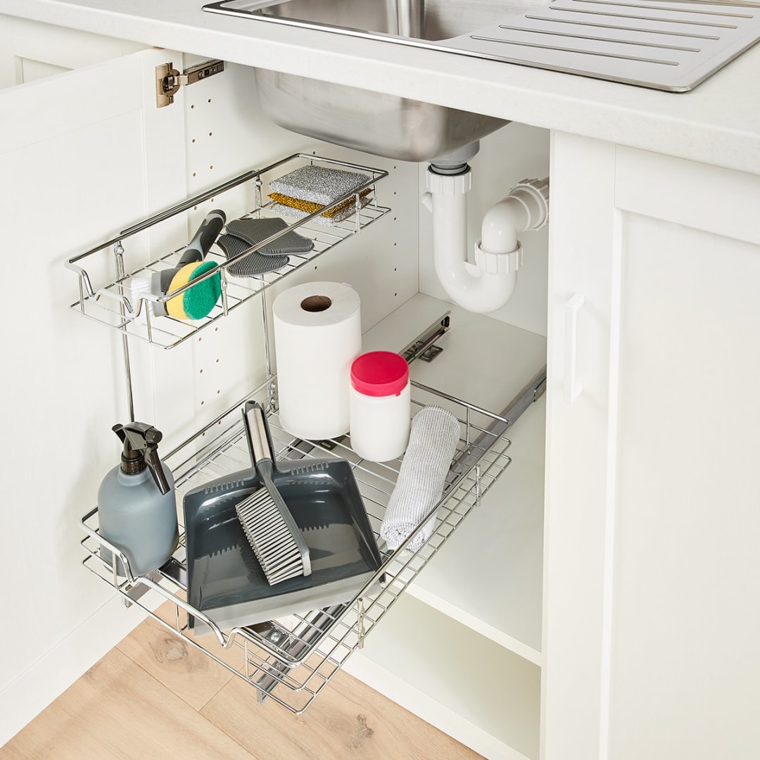 2 Tier Pull Out Chrome Organiser Kmart