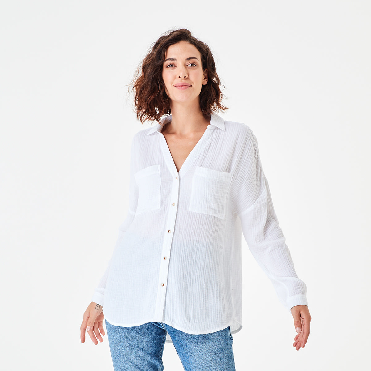 Long Sleeve Double Cloth Shirt - Kmart