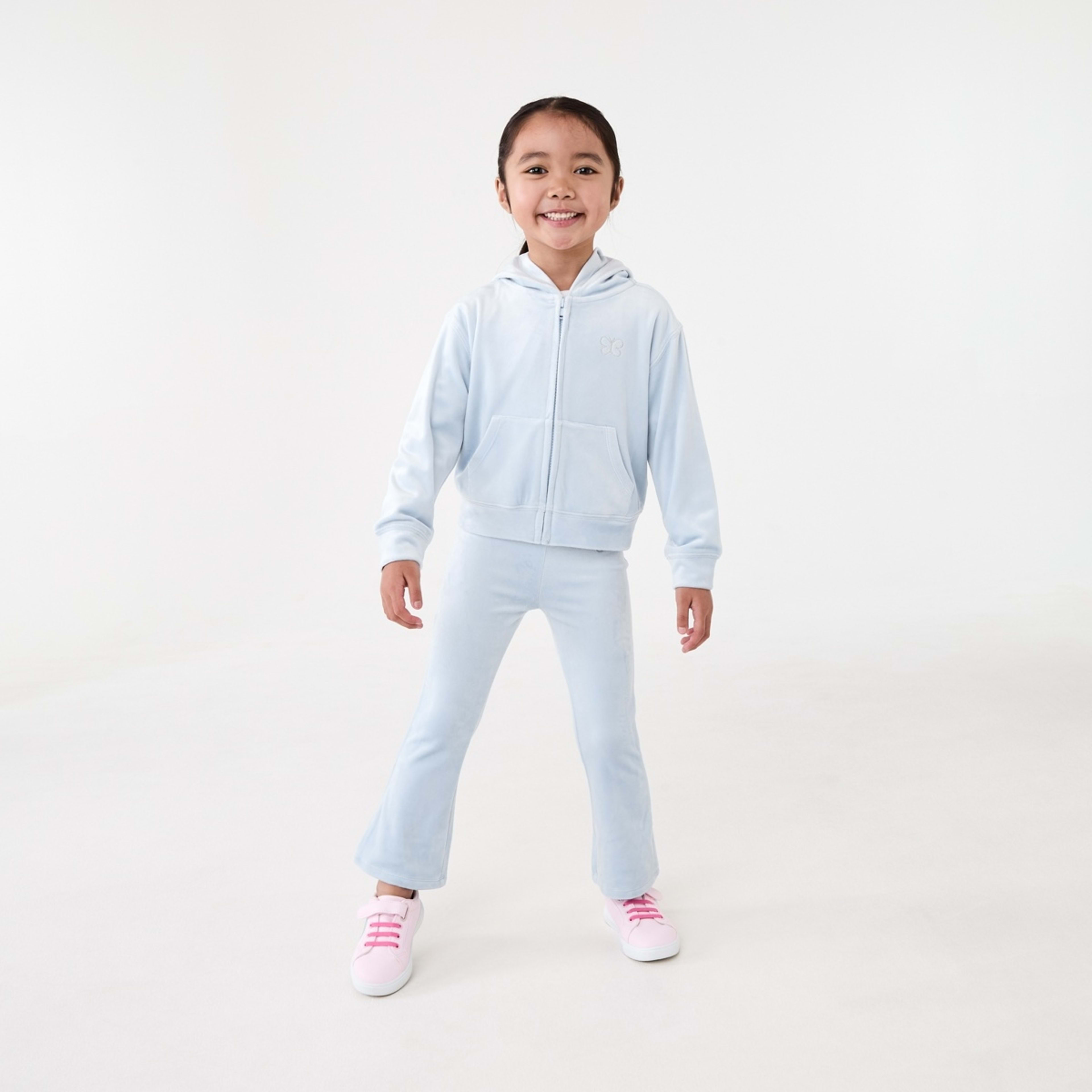 4 Velour Flare Leggings Butterfly Doll Blue, 4 of 7