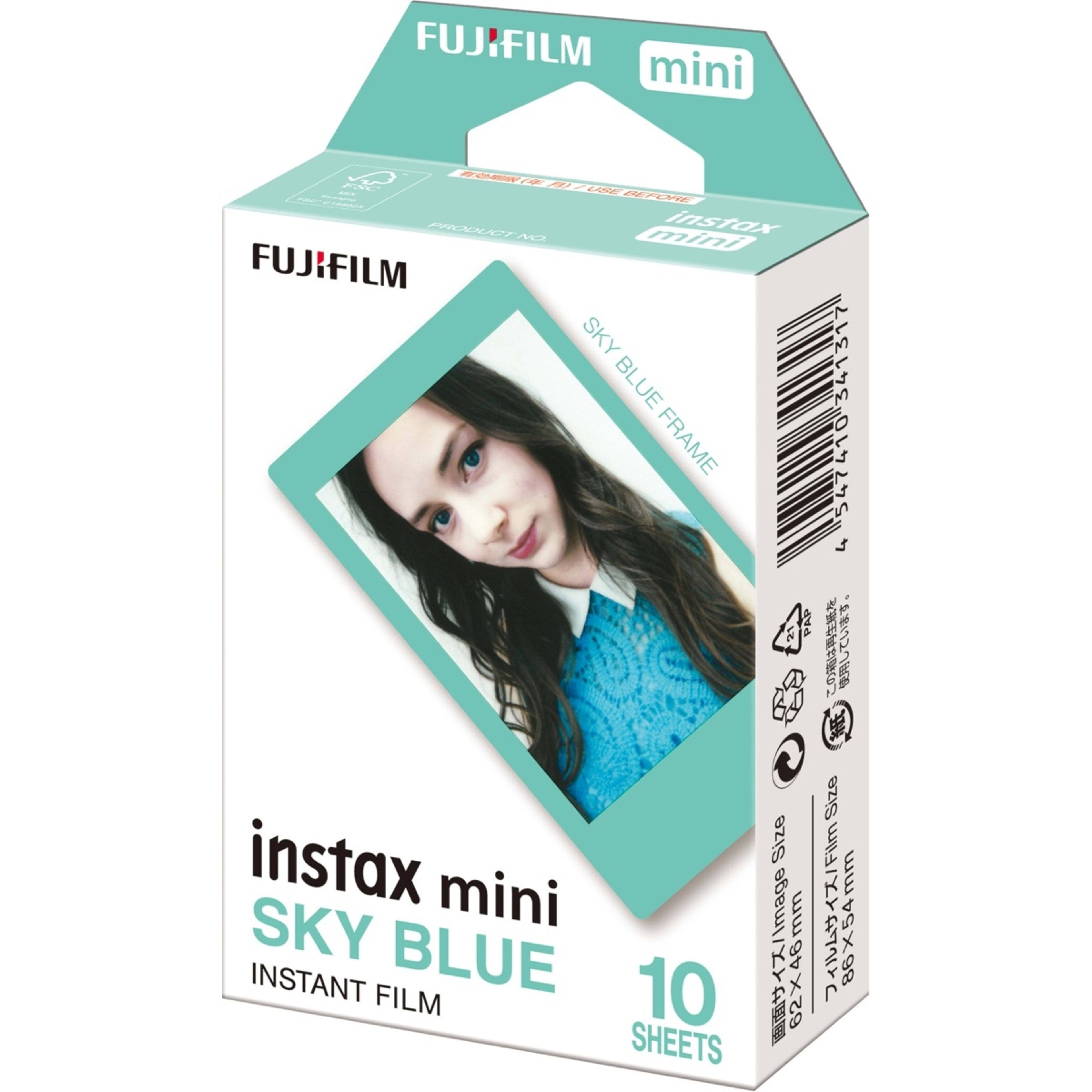 1 10 Pack Fujifilm Instax Mini Instant Film - Sky Blue