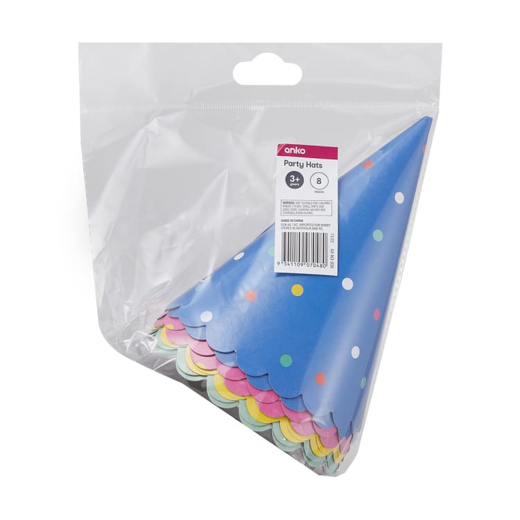 8 Pack Party Hats Kmart