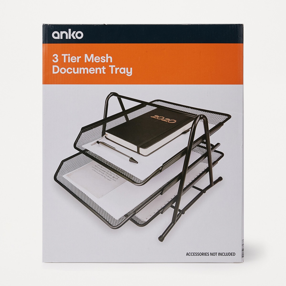 3 Tier Mesh Document Tray Black Kmart