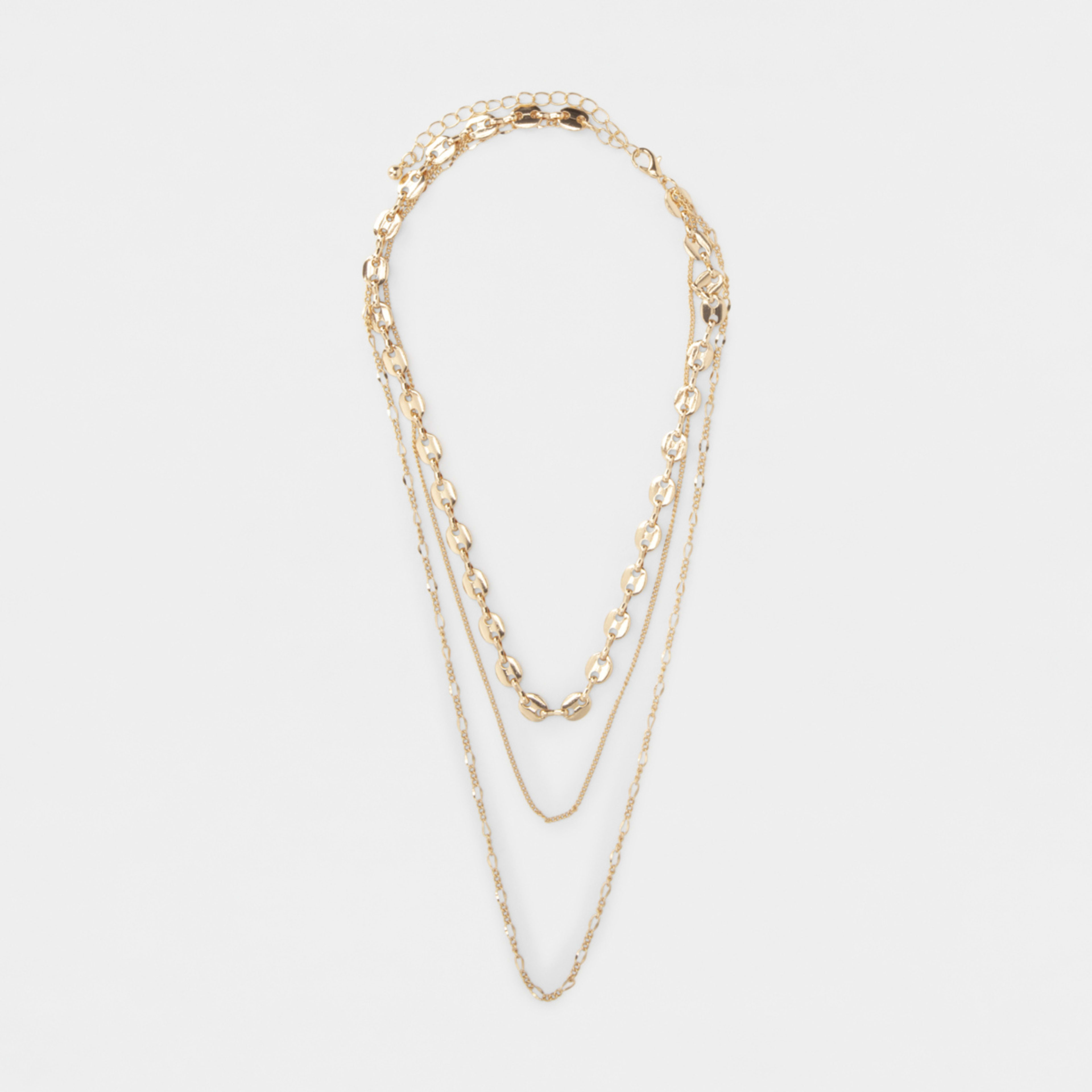 3 Layered Chain Necklace Gold Tone Kmart