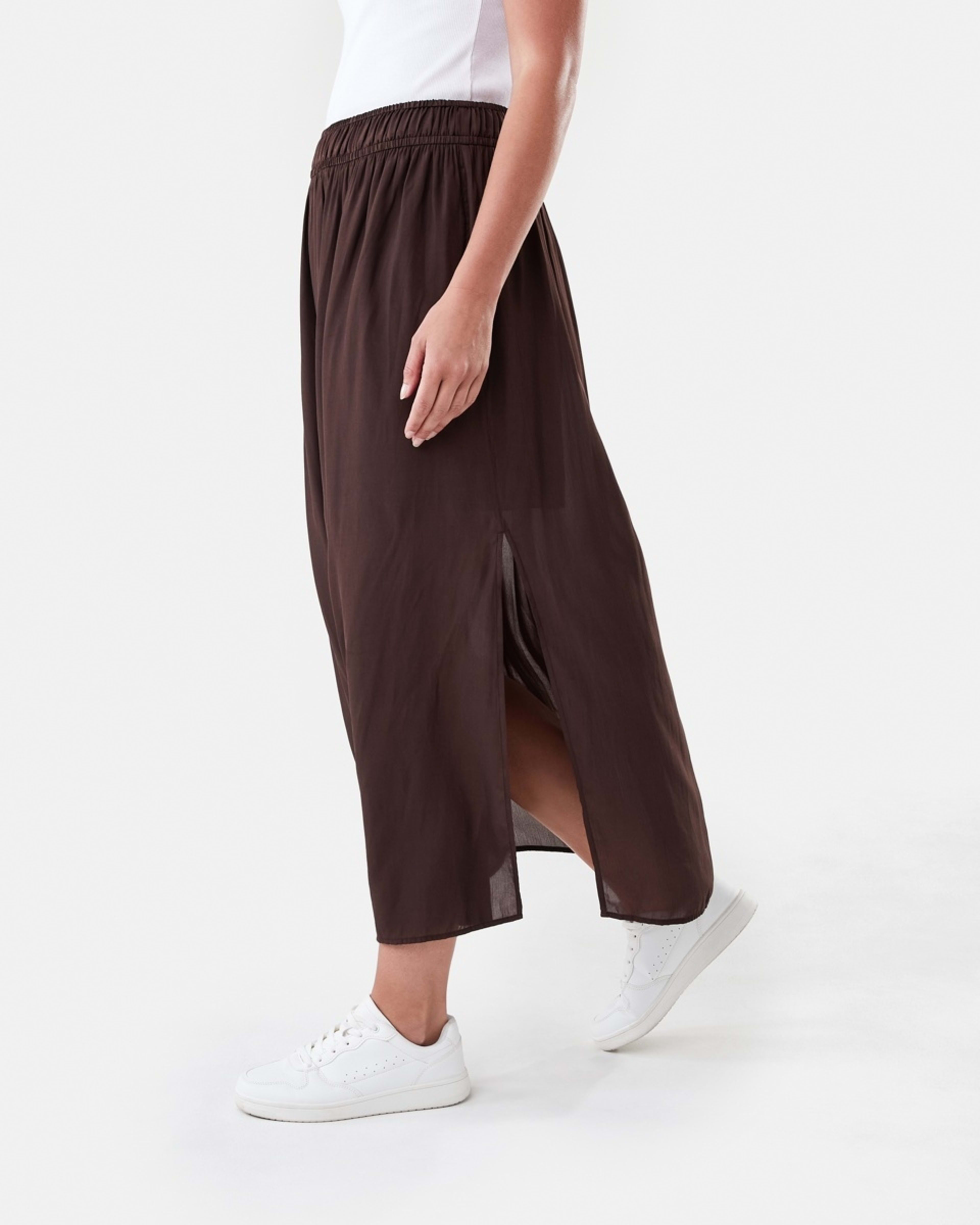 2 Sheer Flowy Maxi Skirt Melt Brown, 2 of 6