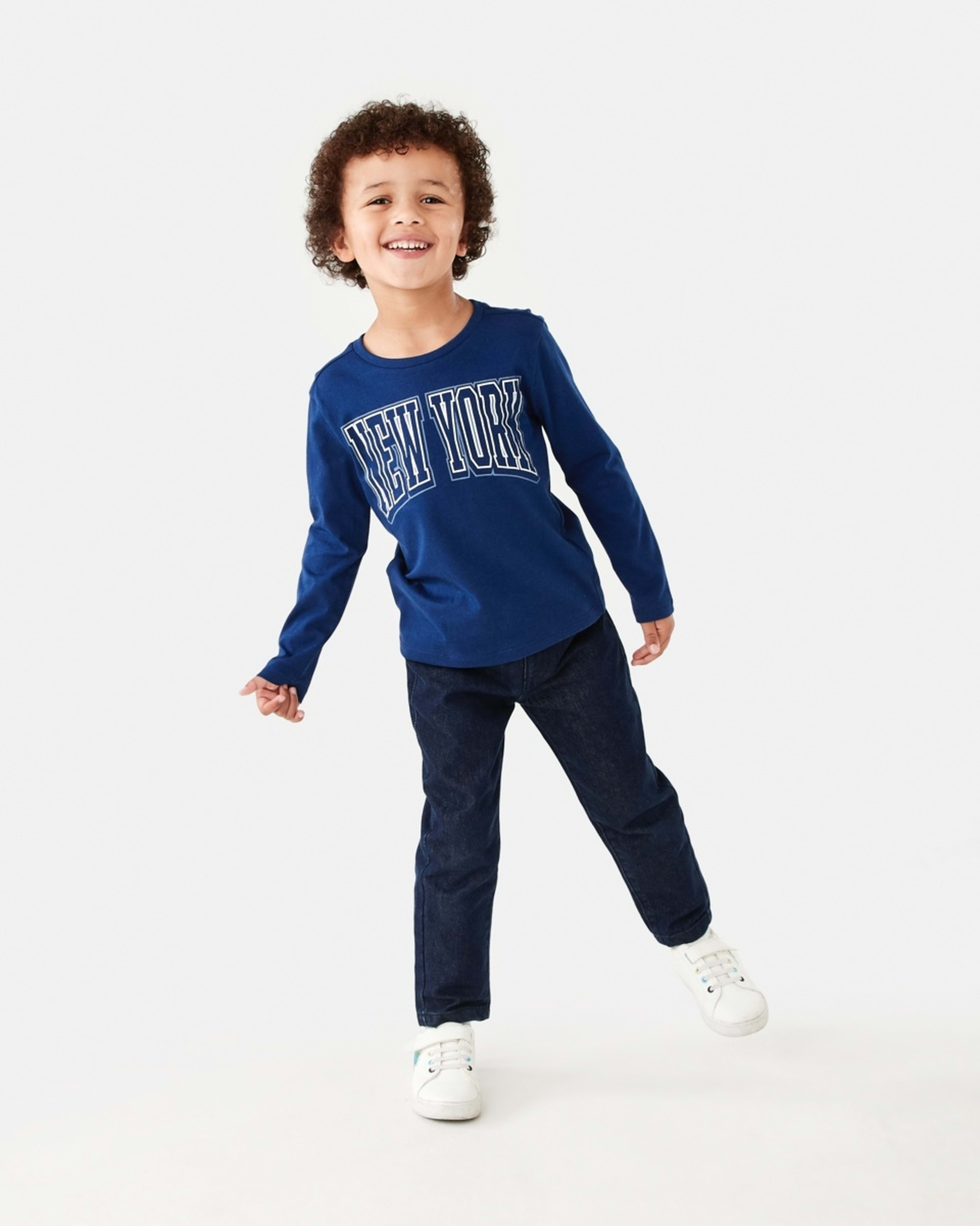 5 Long Sleeve Print T-shirt Blu Varsty, 5 of 8