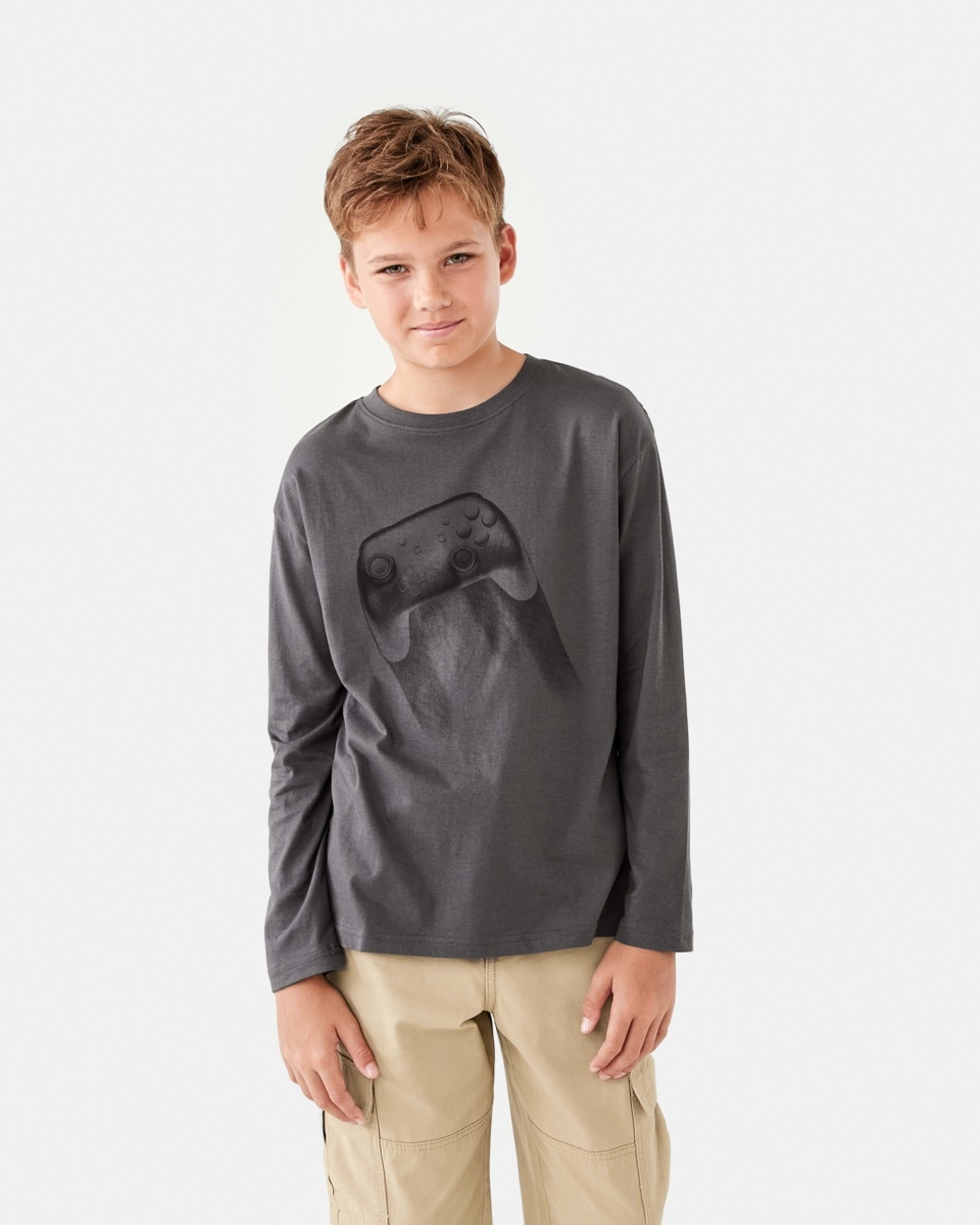 1 Long Sleeve Print T-shirt Gry Gamebl, 1 of 8