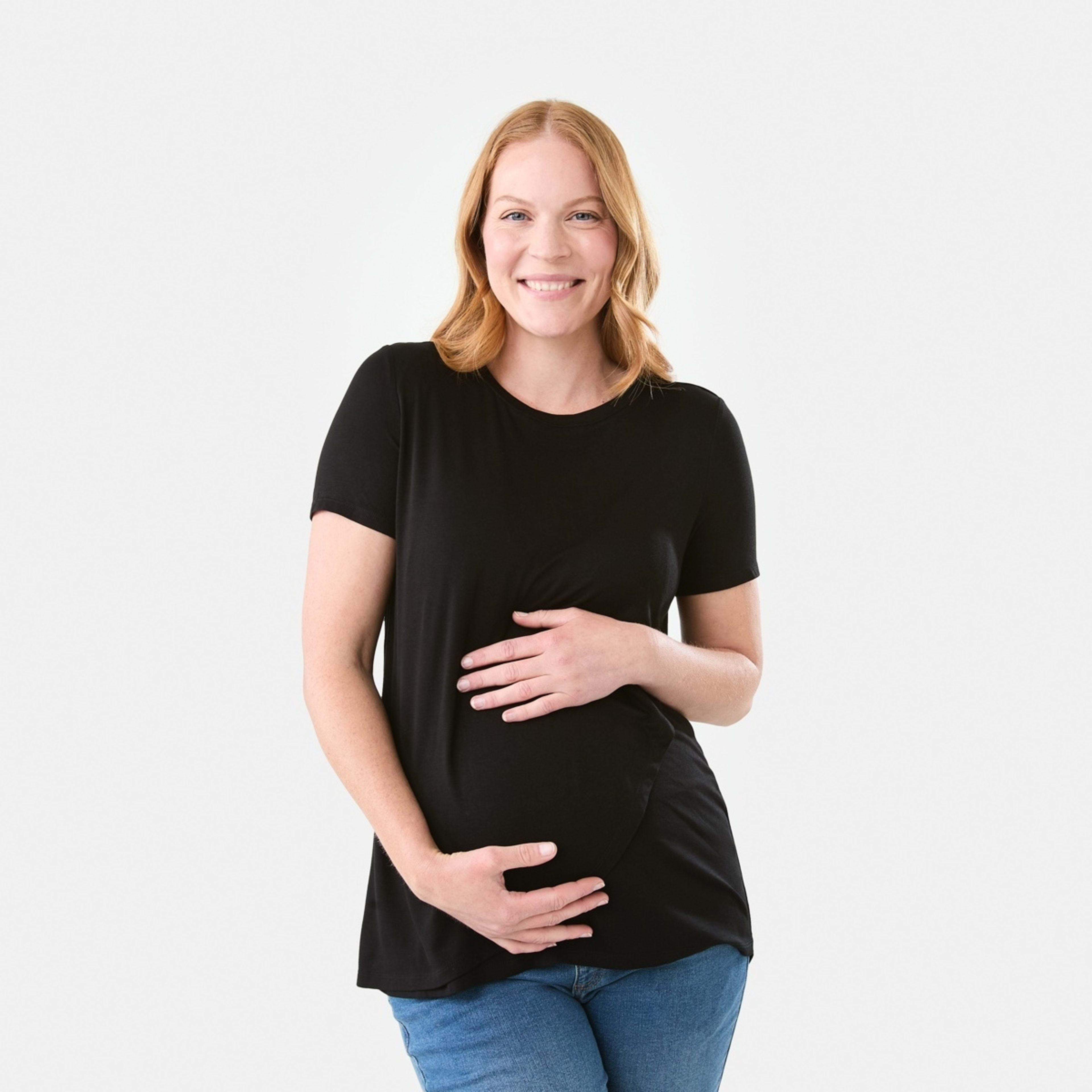 1 Maternity Overlay T-shirt Black, 1 of 7