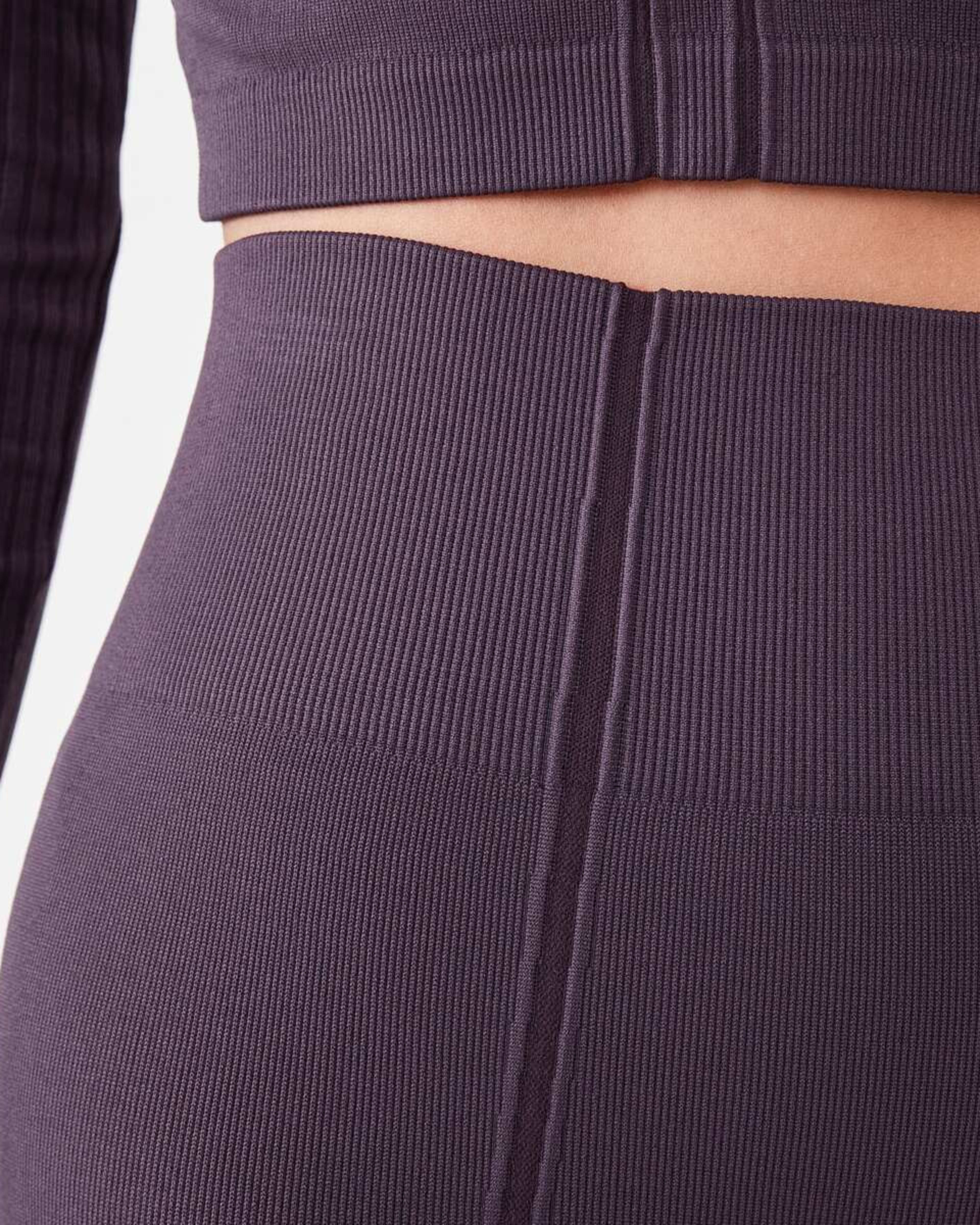 4 Active Womens Seamfree Ribbed Panel Leggings Pur Rasin, 4 of 5
