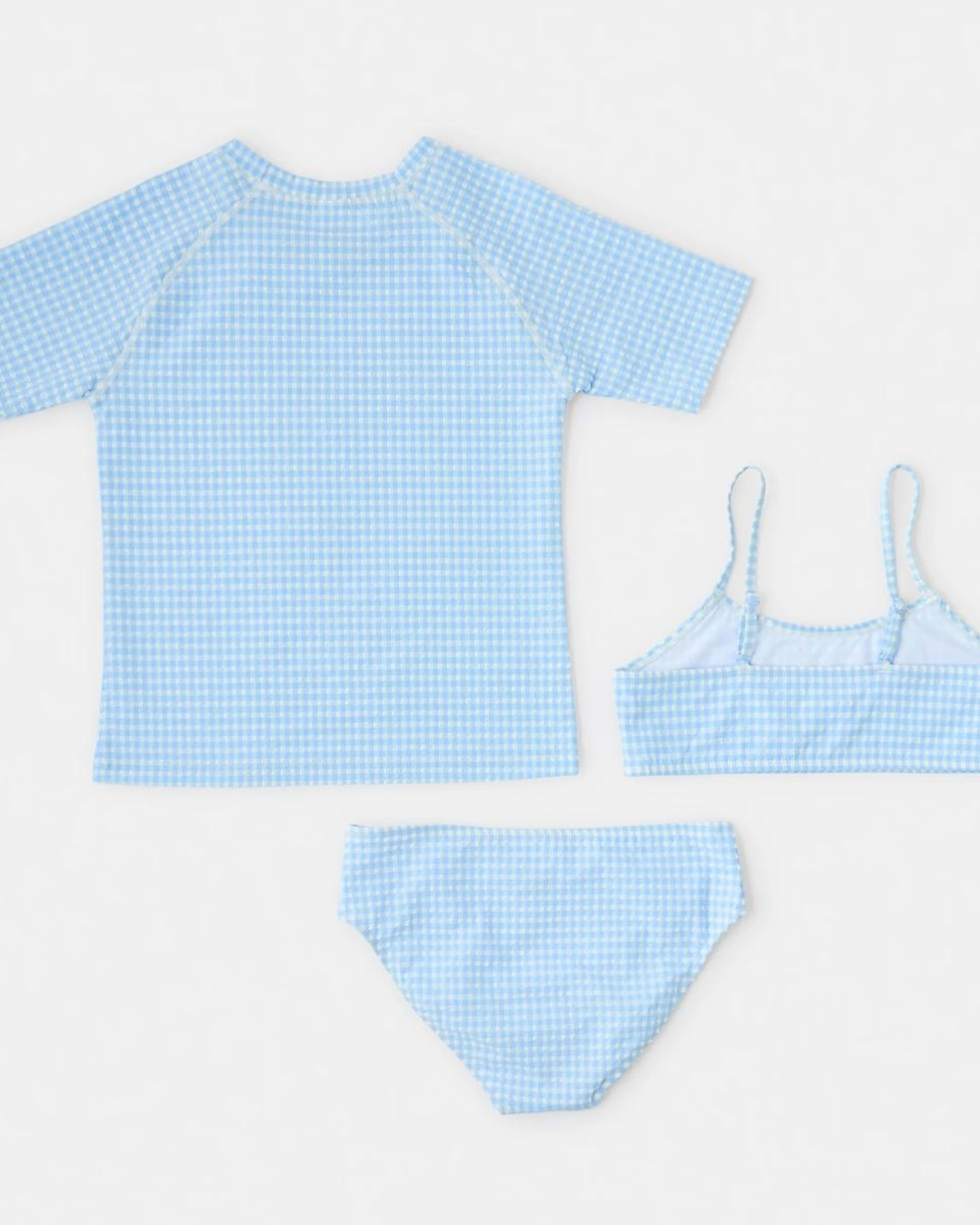 6 3 Piece Swim Set BLUE GINGHAM, 6 of 9