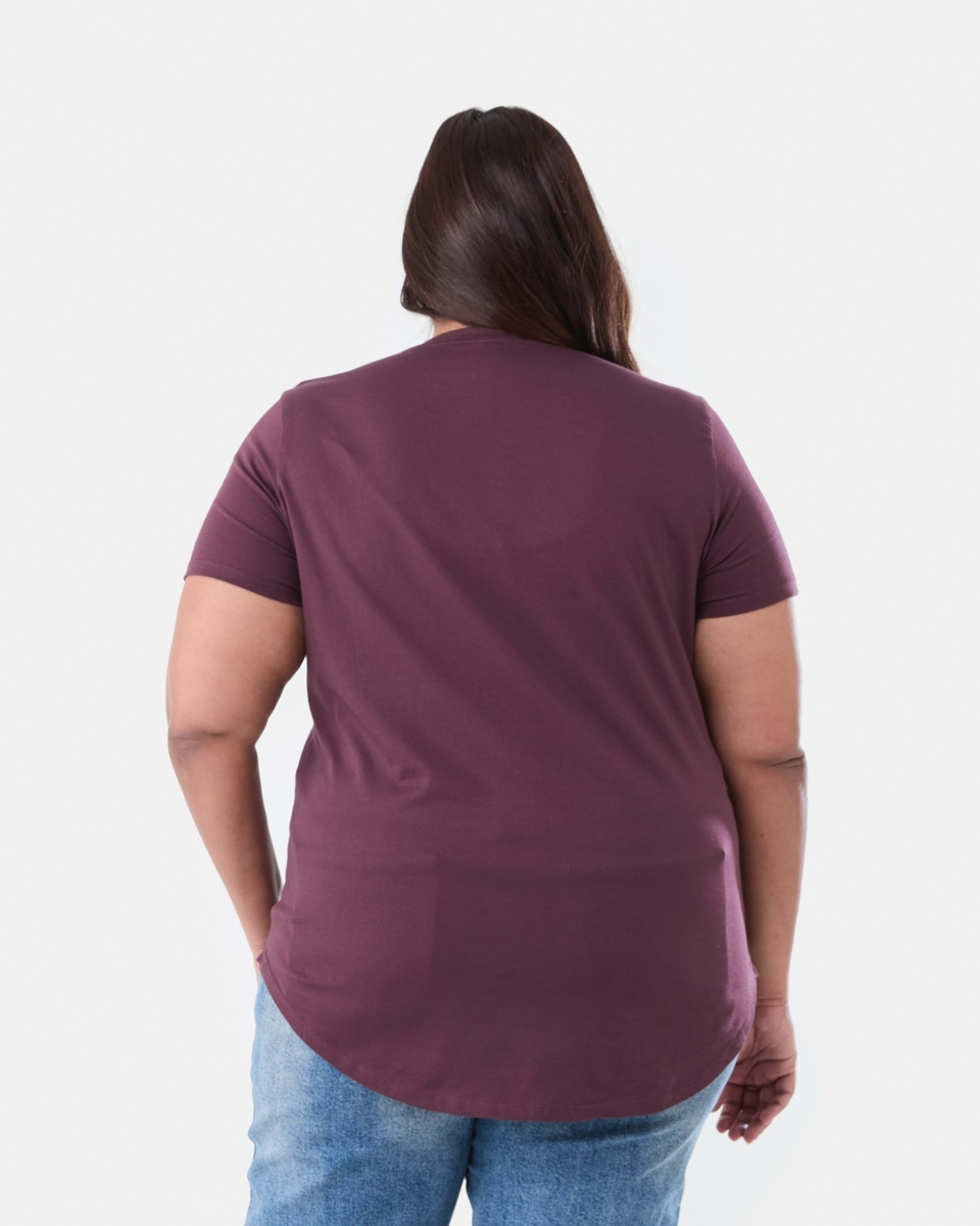 3 Curve Short Sleeve Basic Print T-shirt CHASING SUNRISE WARM MULBERRY, 3 of 6