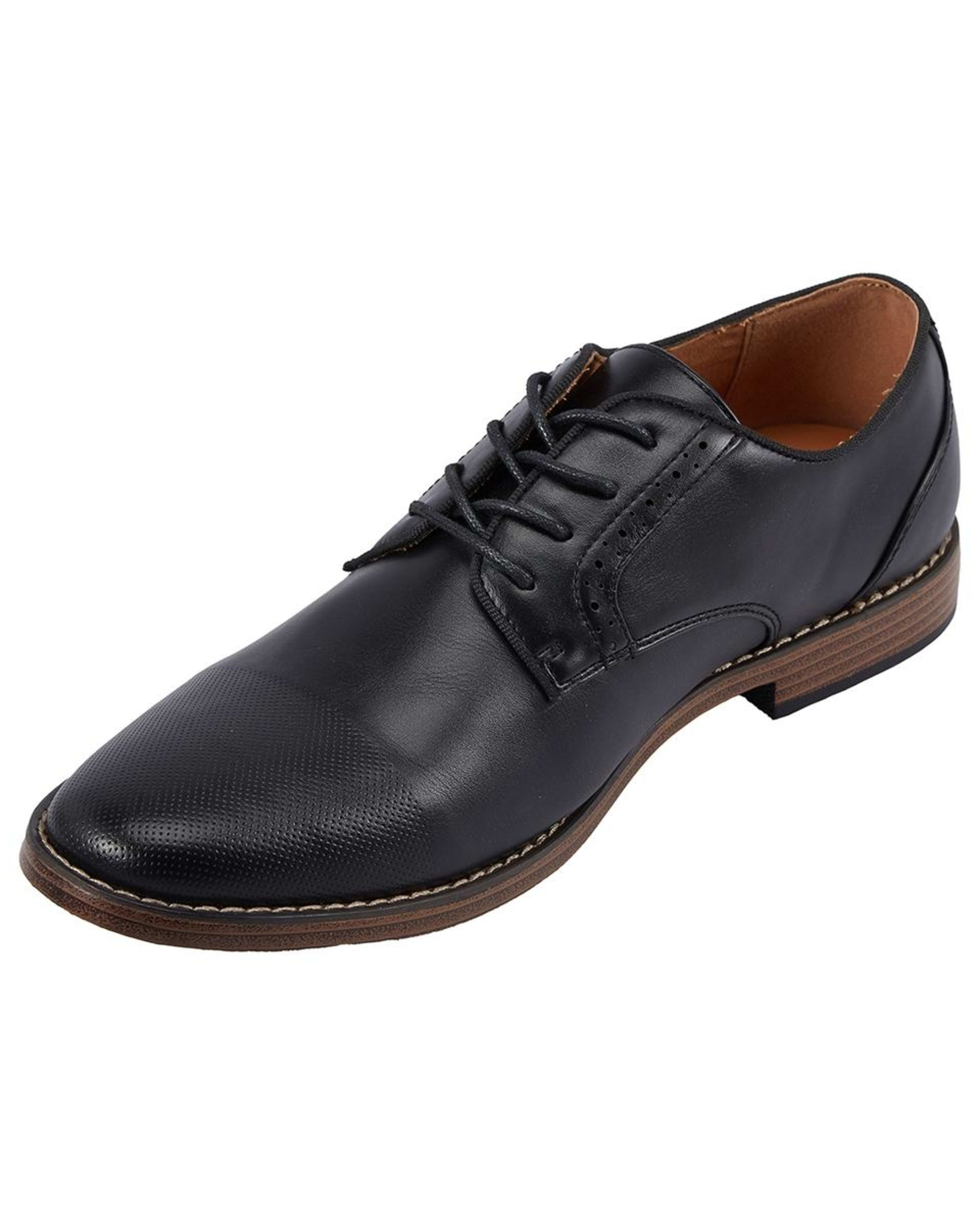 3 Burnished Toe Dress Shoes Black, 3 of 5