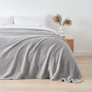 Coral Jacquard Blanket - Double/Queen Bed, Grey