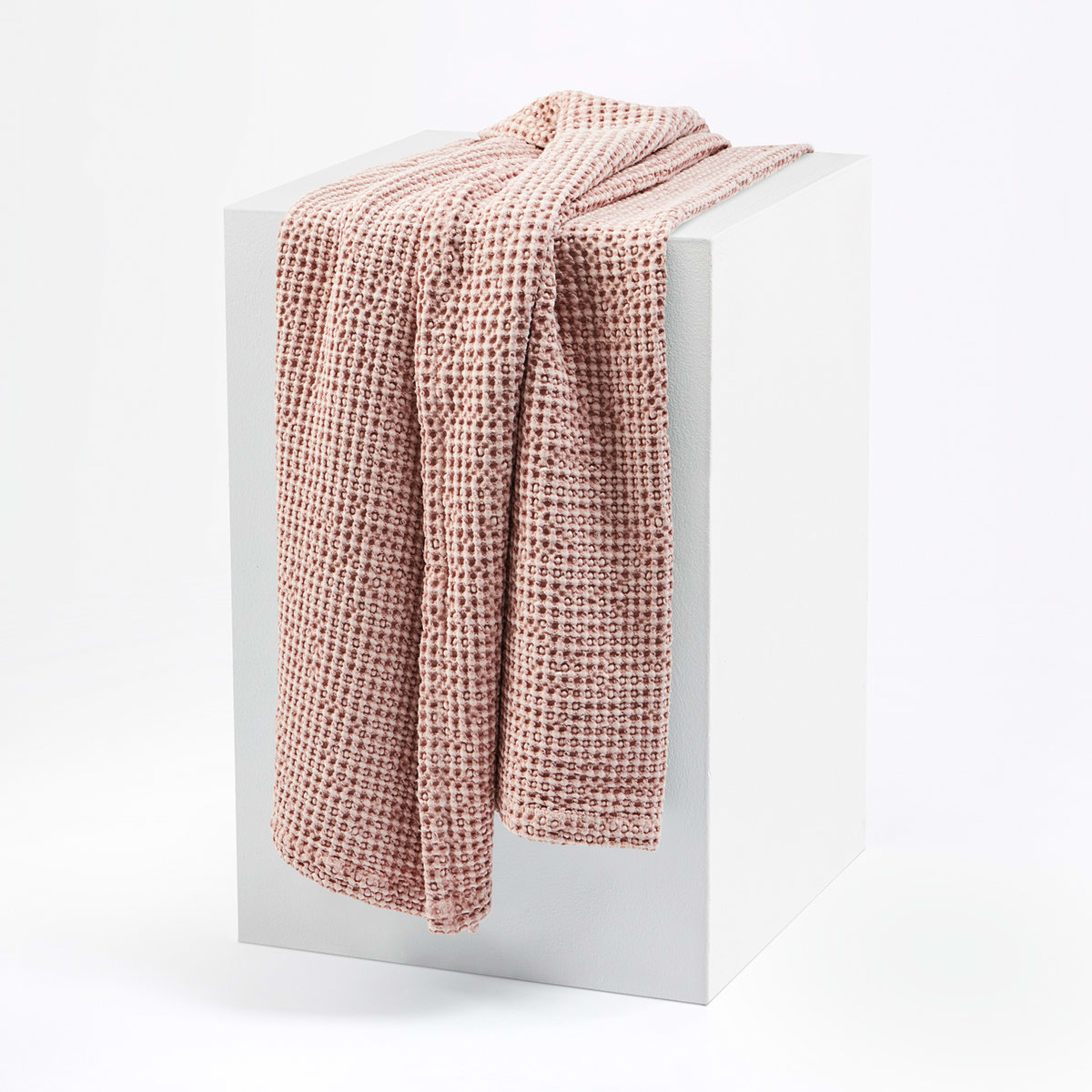 1 Stonewashed Cotton Waffle Throw - Sunset