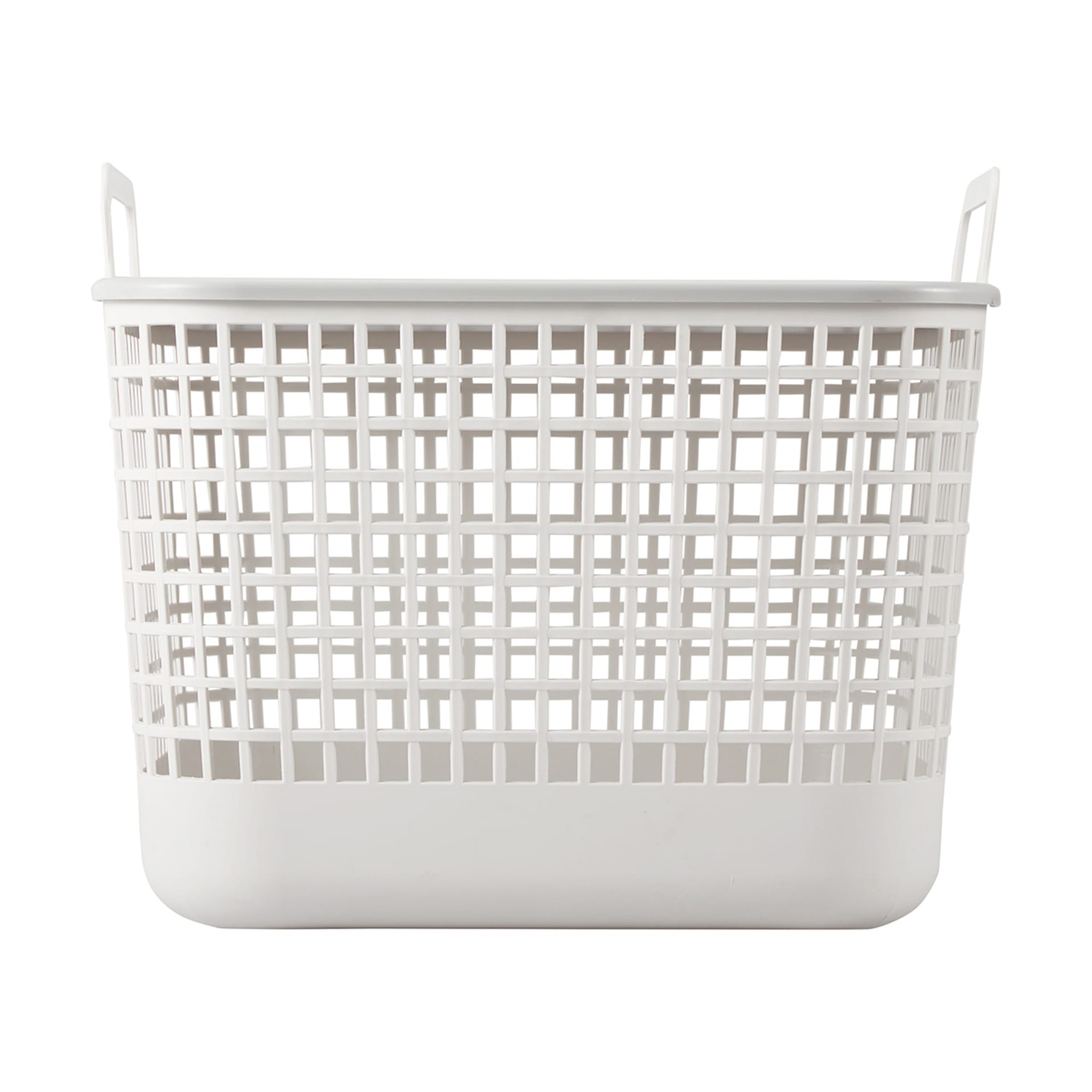 Square Plastic Basket with Lid Large, Grey Kmart