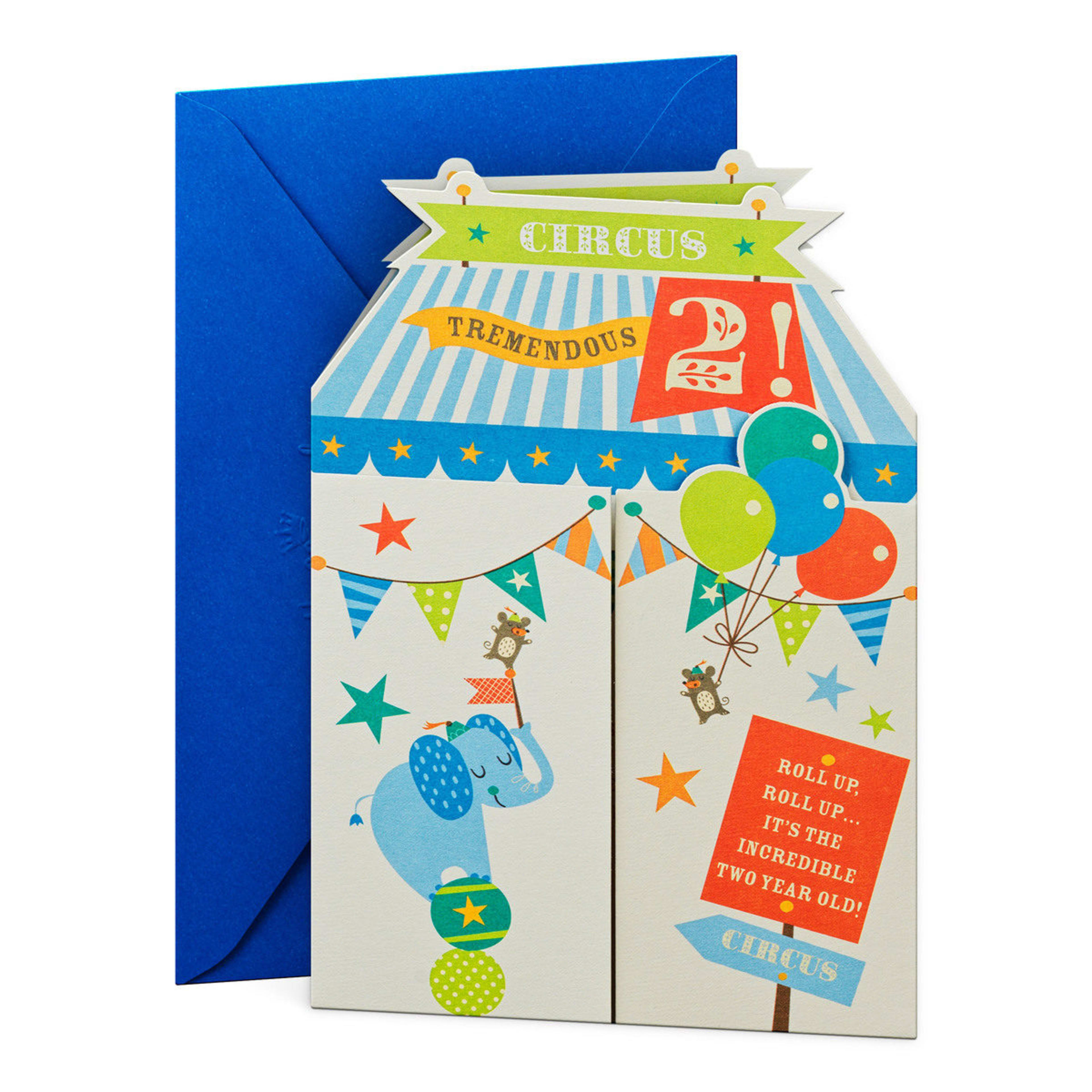 1 Hallmark Circus Birthday Card for Kids Age 2