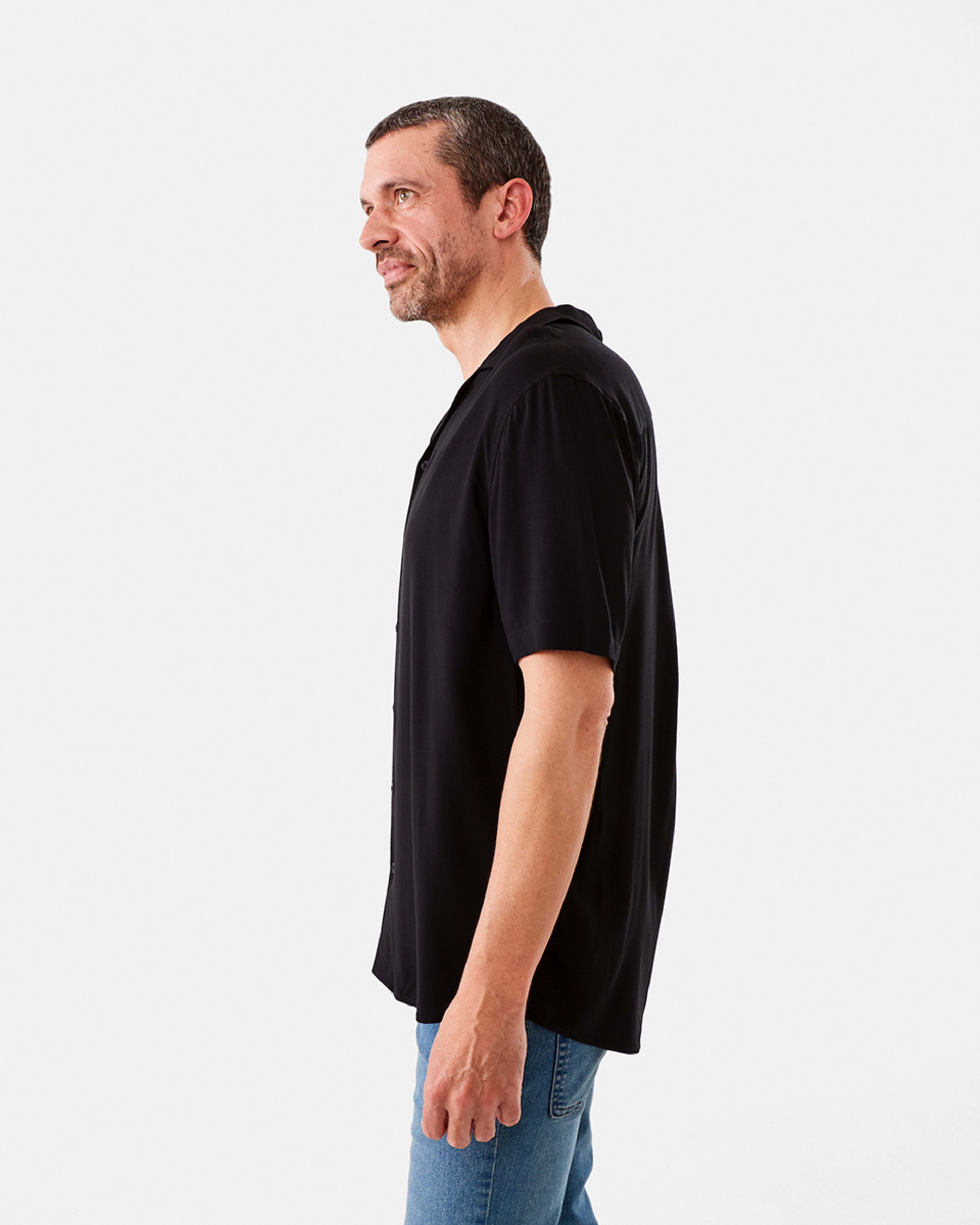 2 Short Sleeve Plain Resort Shirt Black, 2 of 6