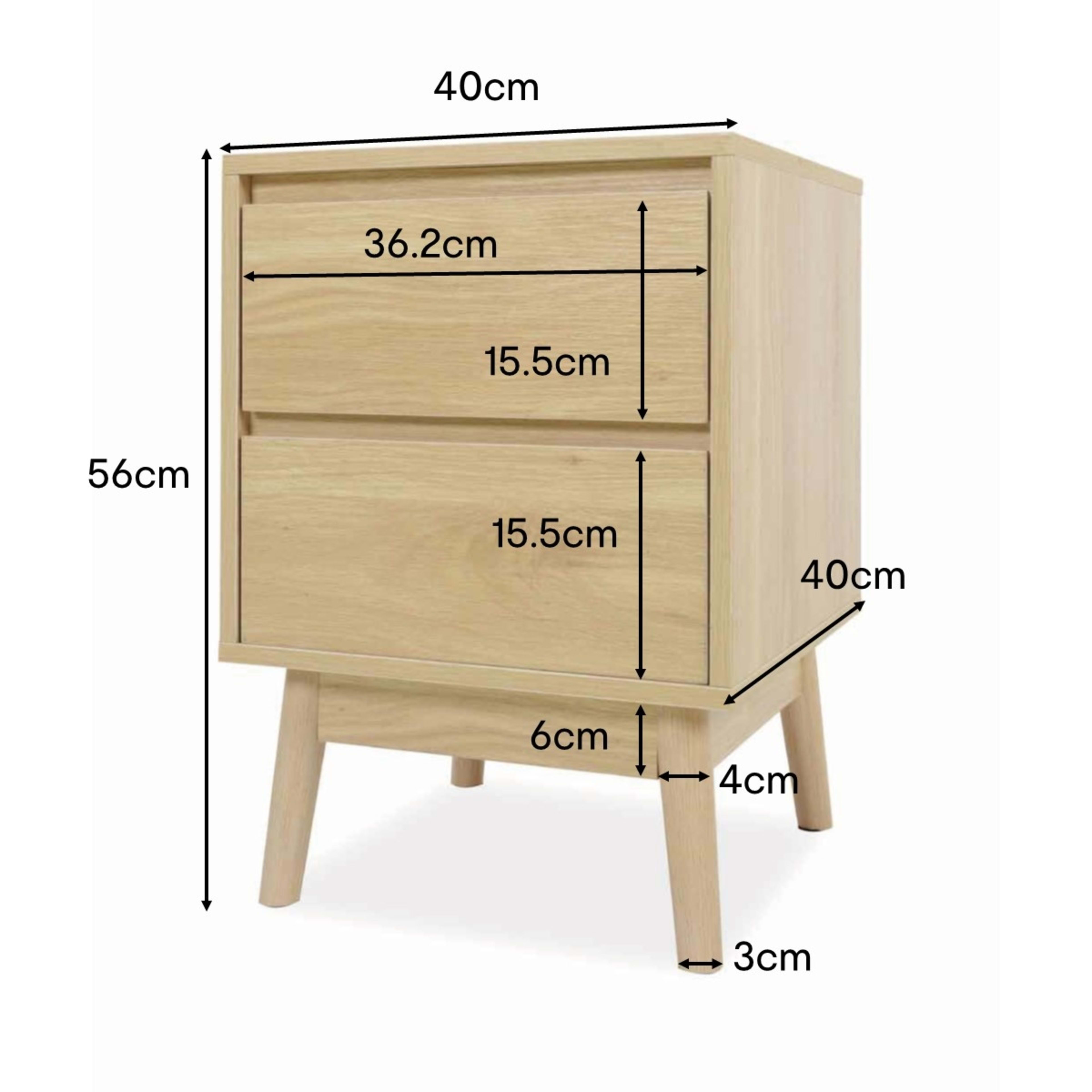 9 Thorne 2 Drawer Bedside Table, 9 of 9
