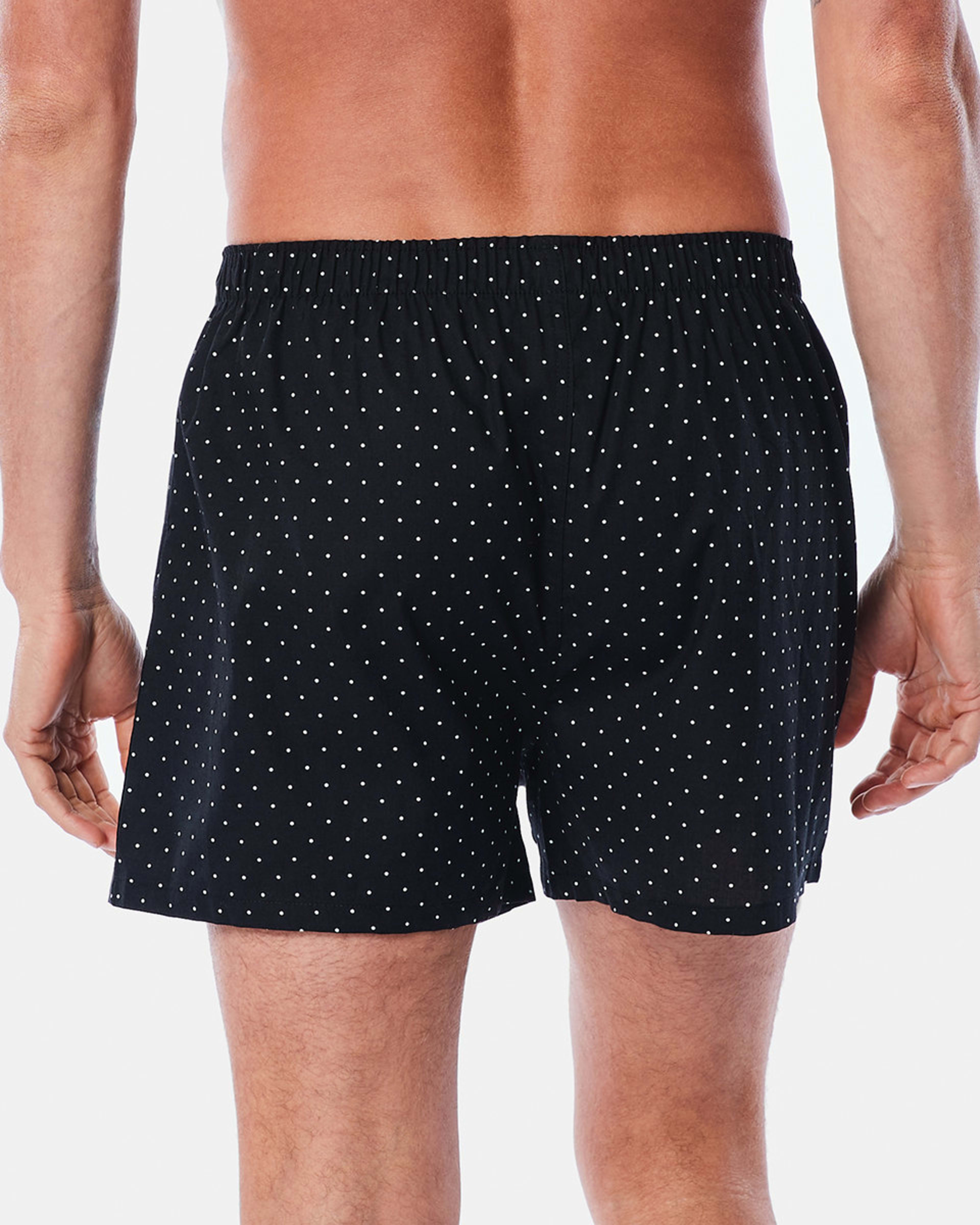 6 3 Pack Alpha Classic Woven Boxers Black Dot, 6 of 7