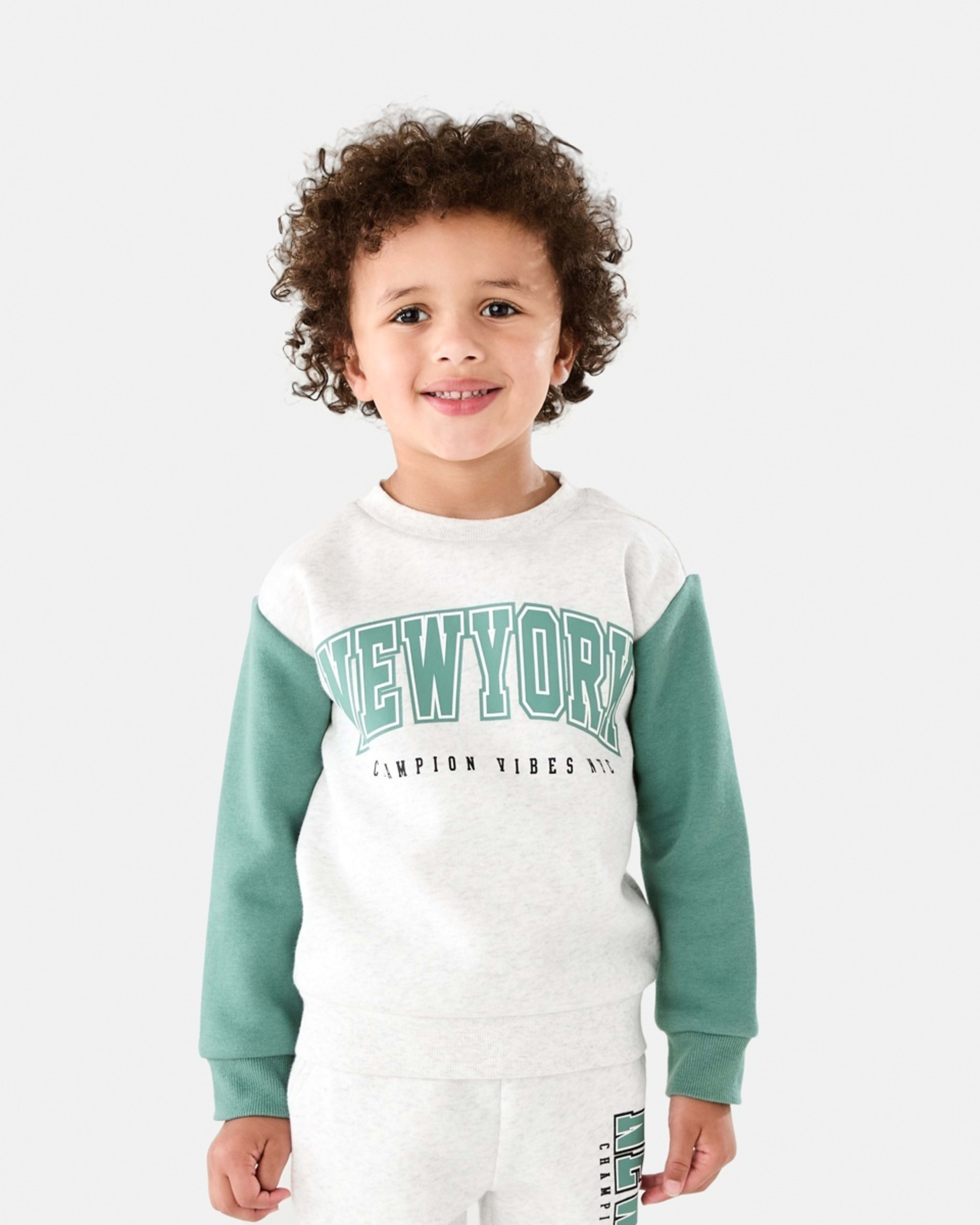 1 Print Crew Neck Sweatshirt Wht Newyor