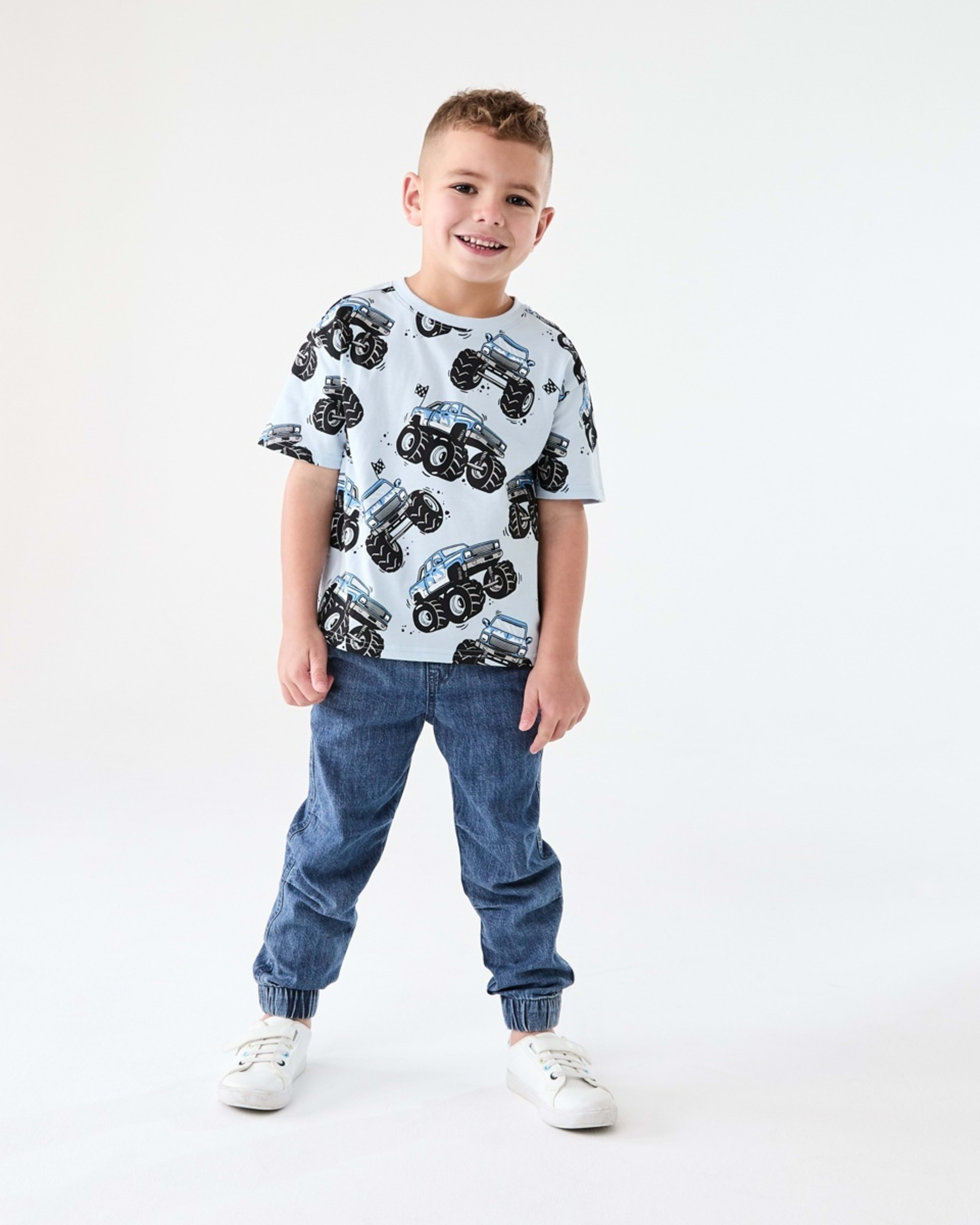 5 All Over Print T-shirt MONSTER TRUCK BLUE, 5 of 6