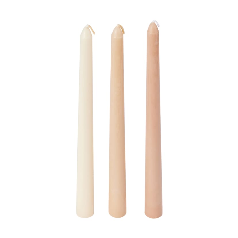 3 Pack Tonal Taper Candles Kmart