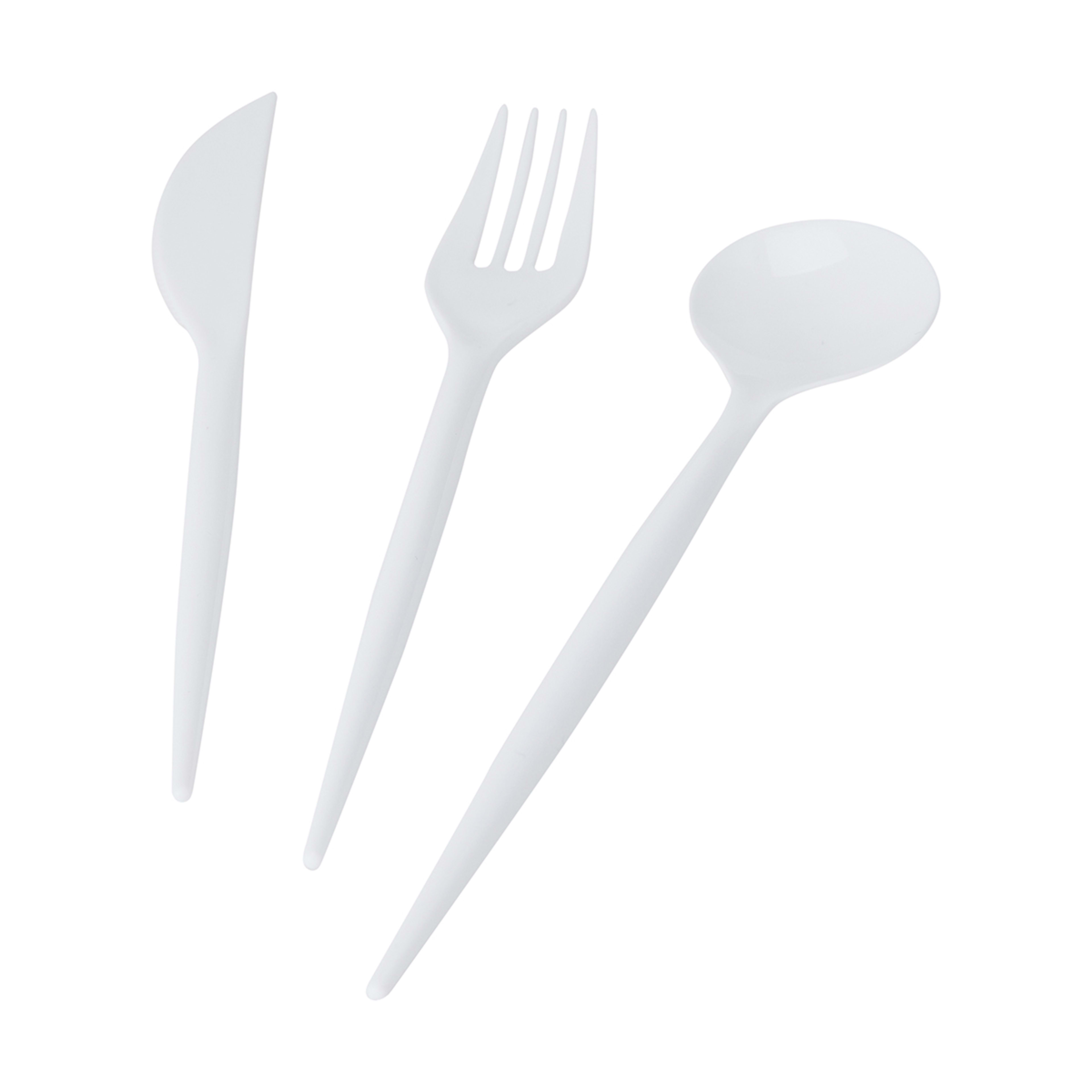 150 Piece Reusable White Plastic Cutlery Set Kmart