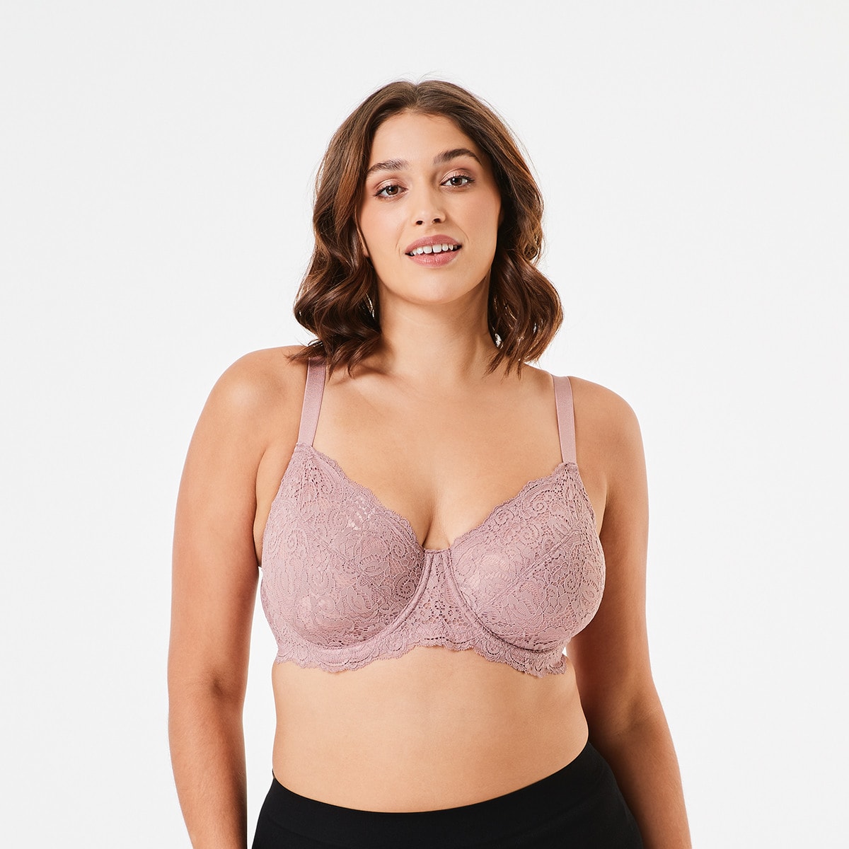 Full Figure Lace Soft Cup Bra Kmart 2554