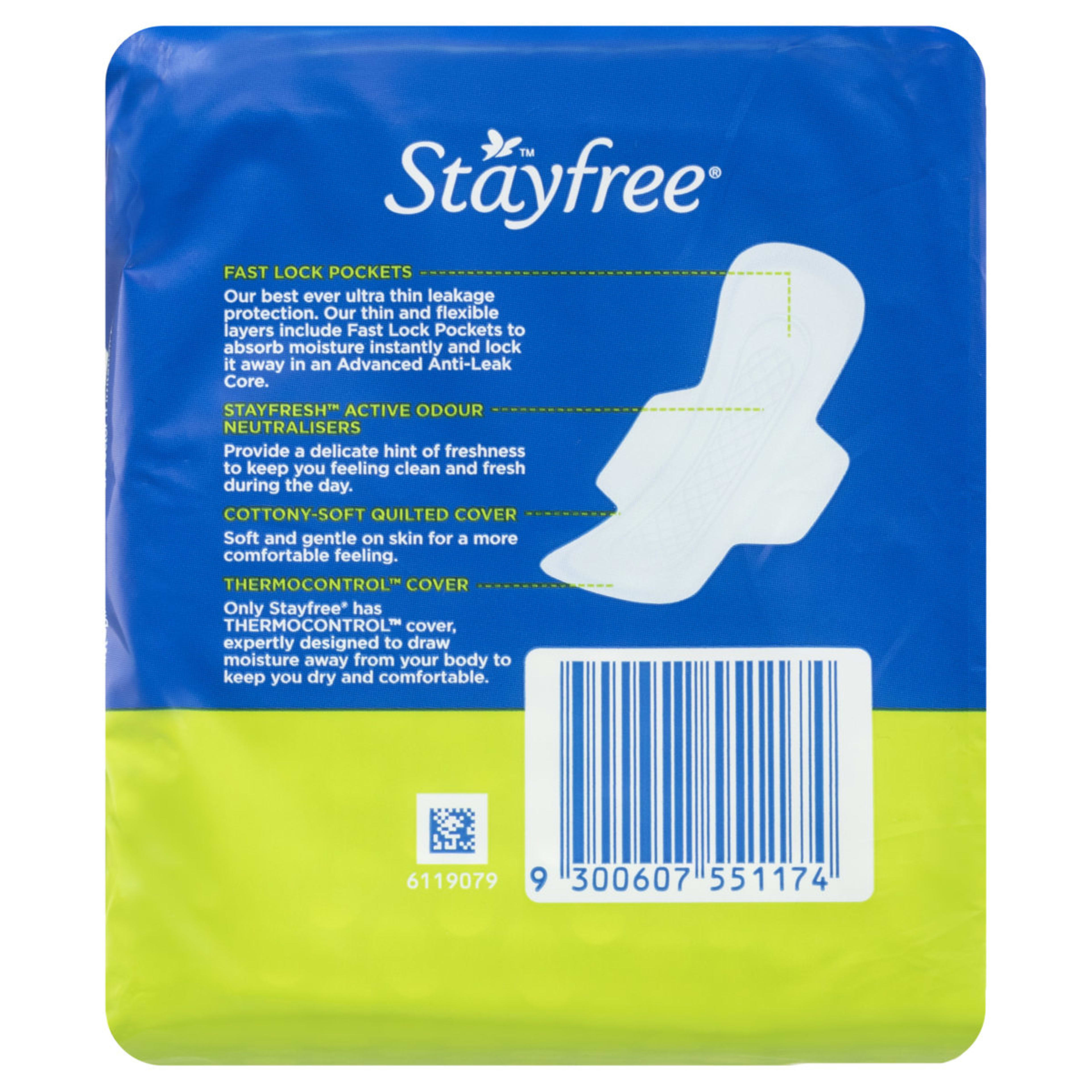 3 Stayfree 14 Pack UltraThin Regular Pads with Wings, 3 of 7