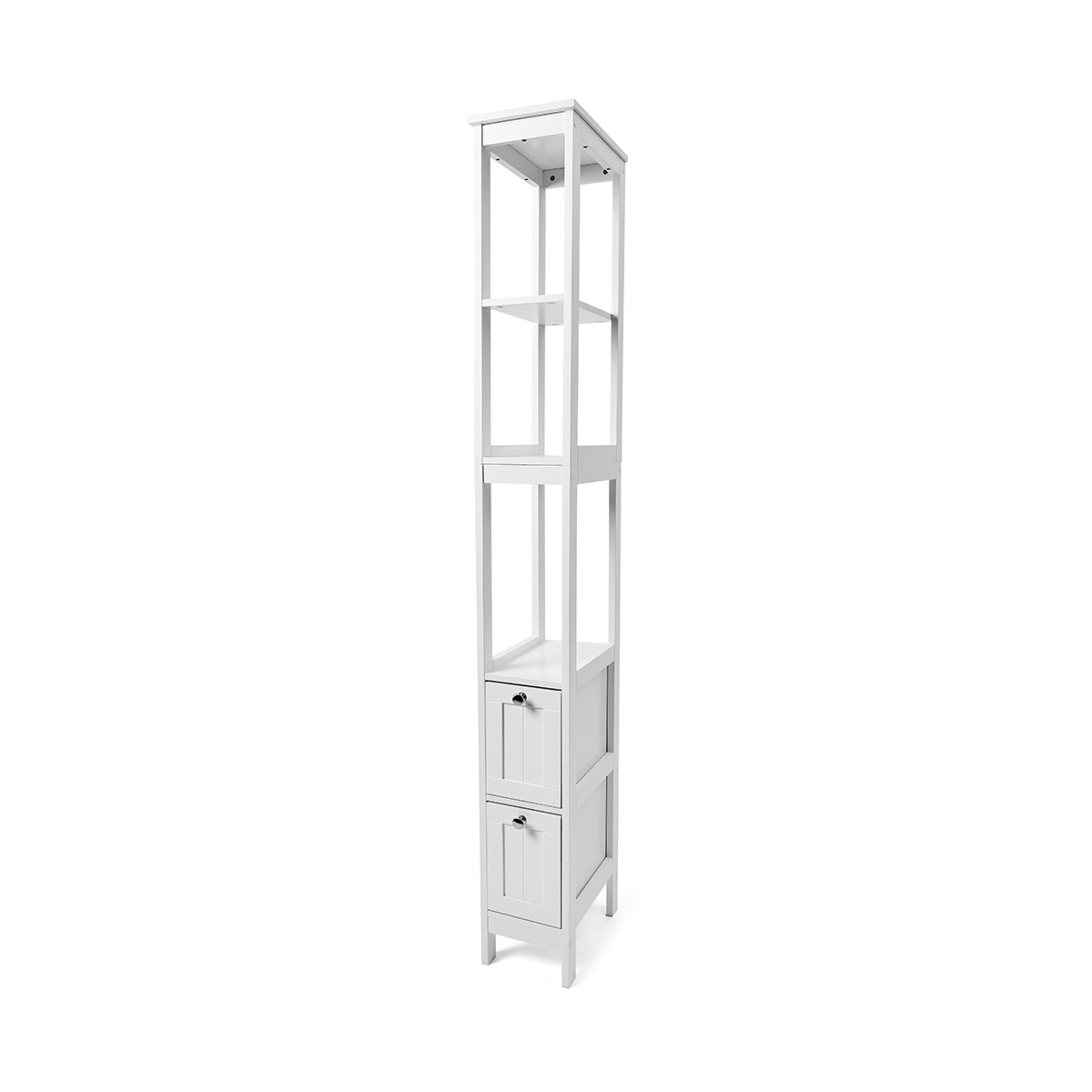 4 Panelled Slim 5 Tier Unit - White, 4 of 10